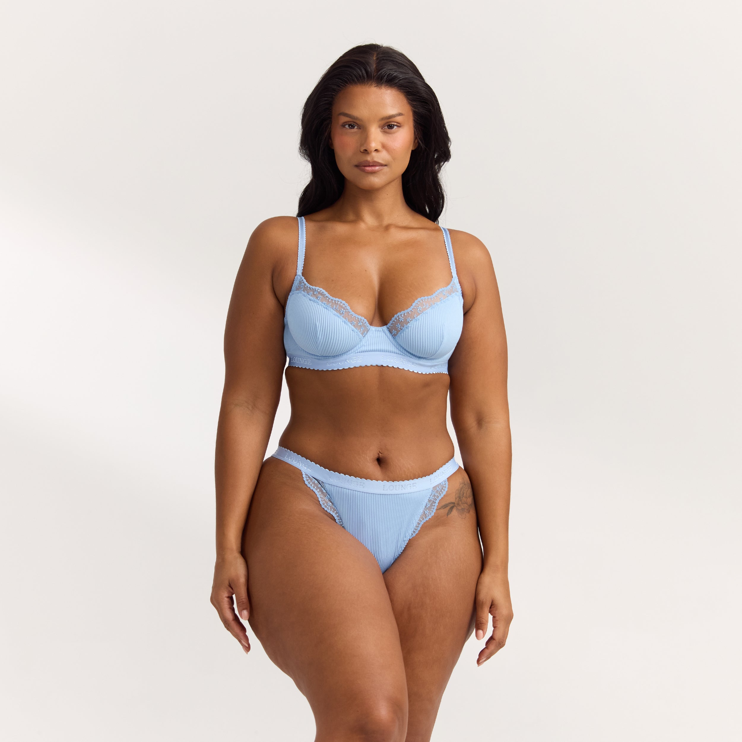 Ribbed Balcony BH | Ribbed Balcony BH - Blauw
