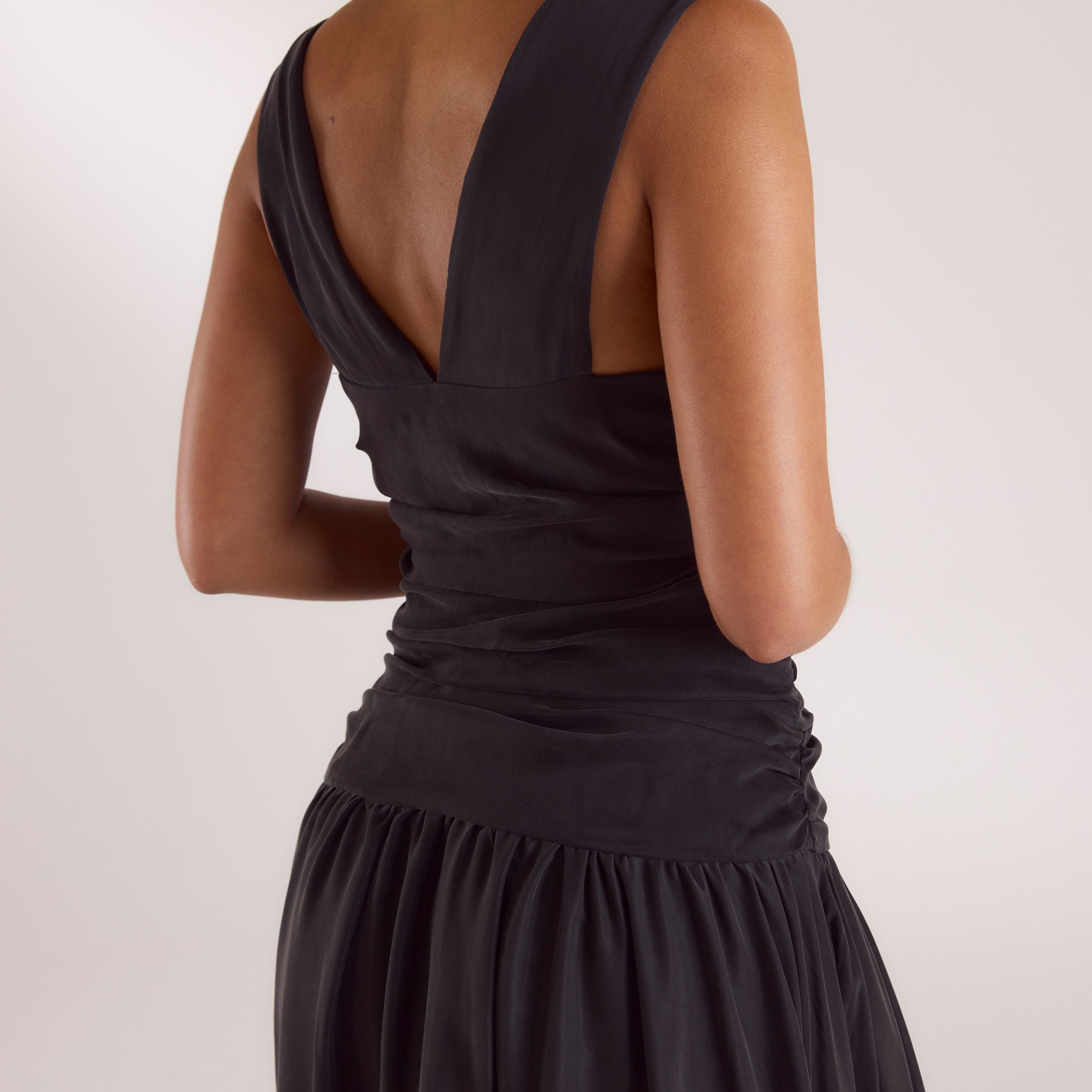 Cupro Blend Maxijurk | Cupro Blend Maxijurk - Zwart