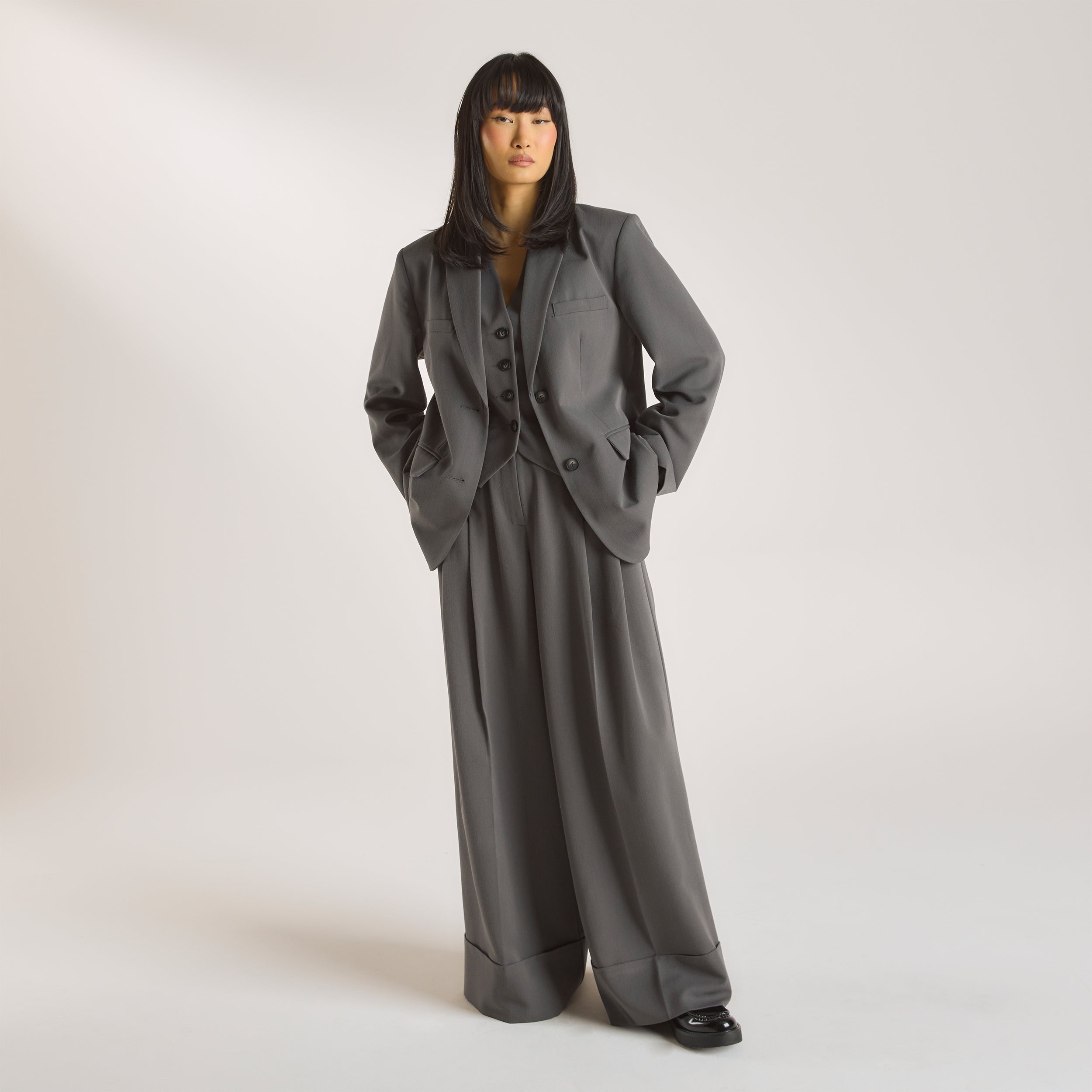 Oversized Blazer  | Oversized Blazer - Houtskool