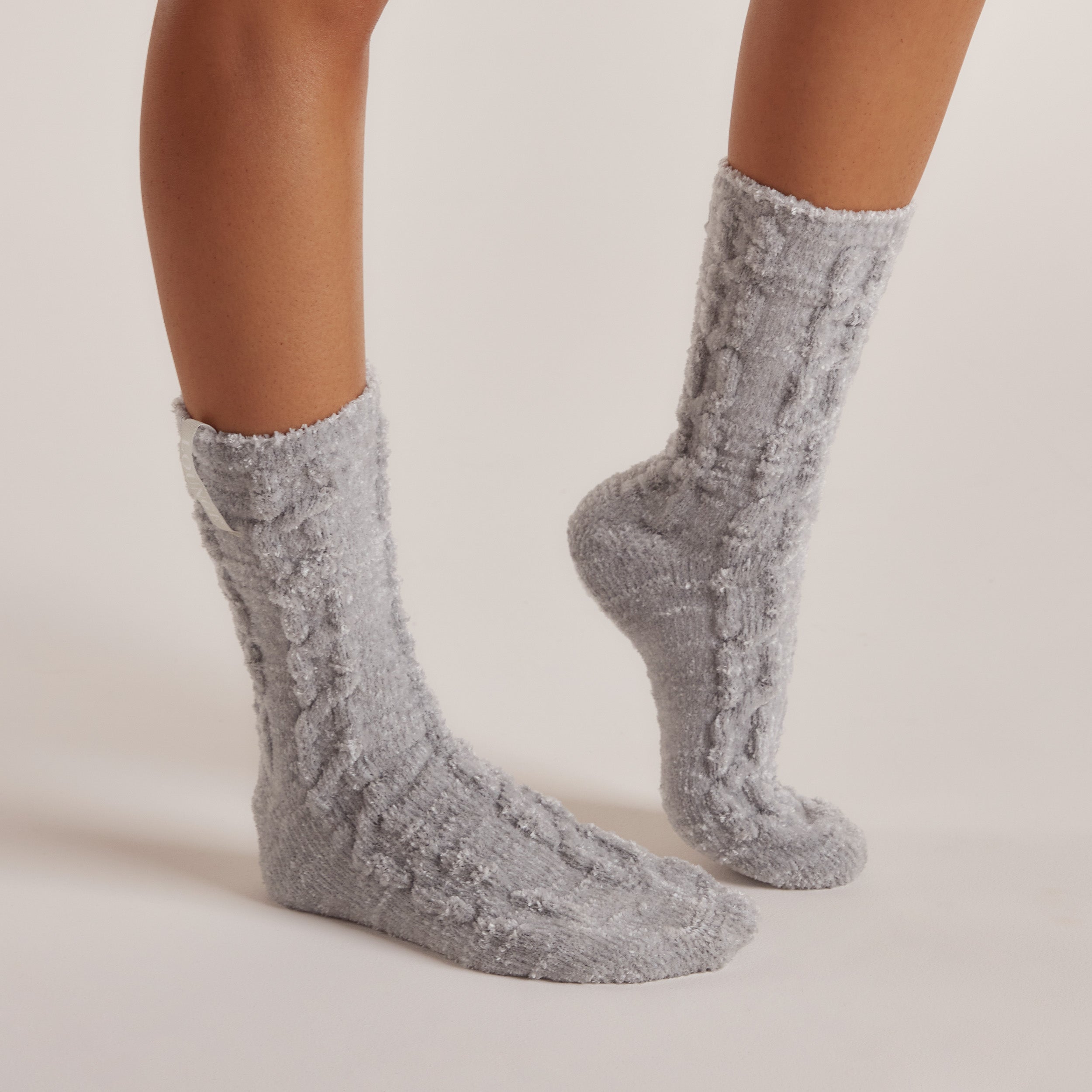 Chenille Gebreide Sokken | Chenille Gebreide Sokken - Frost