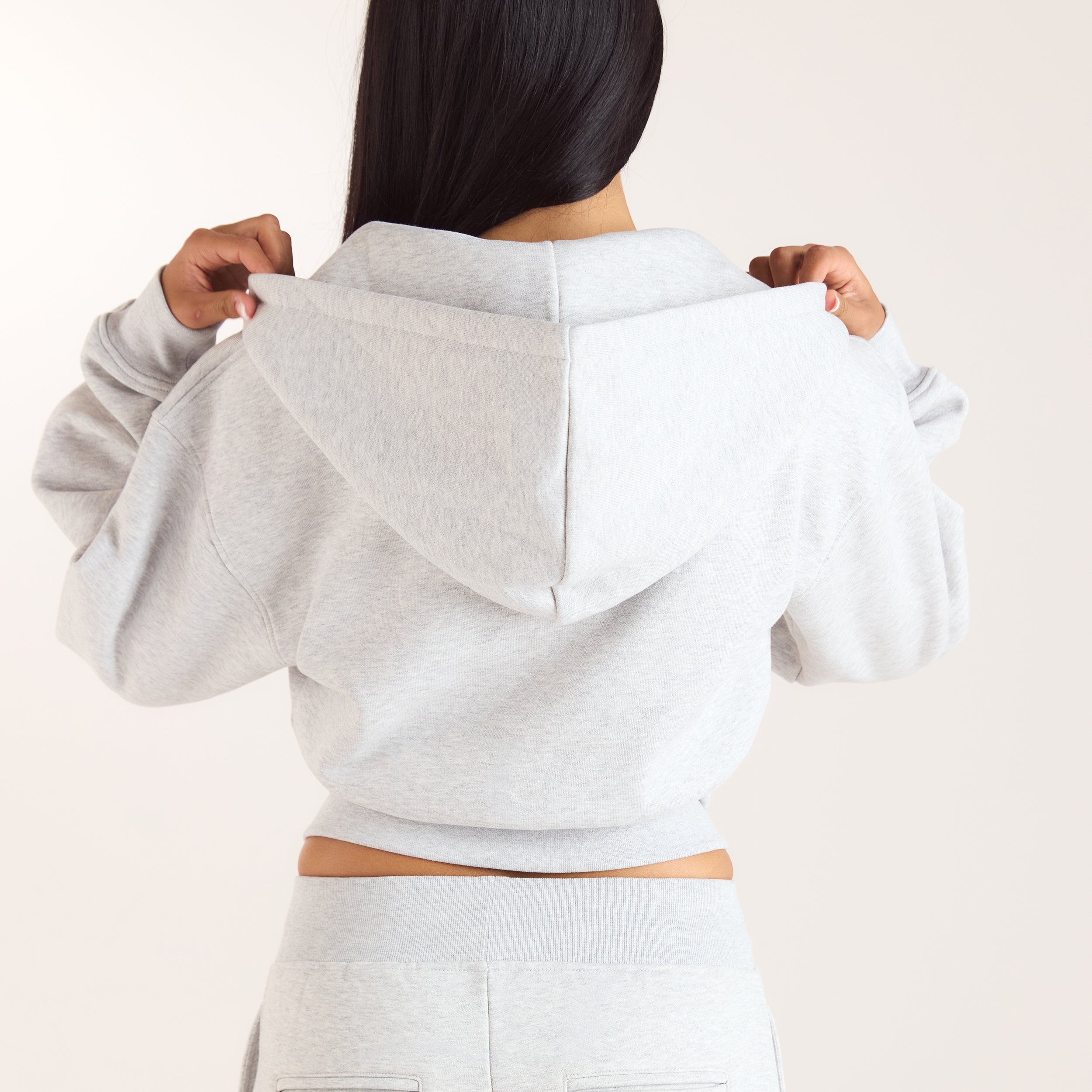 Getailleerde hoodie met ritssluiting | Getailleerde hoodie met ritssluiting - Grijs