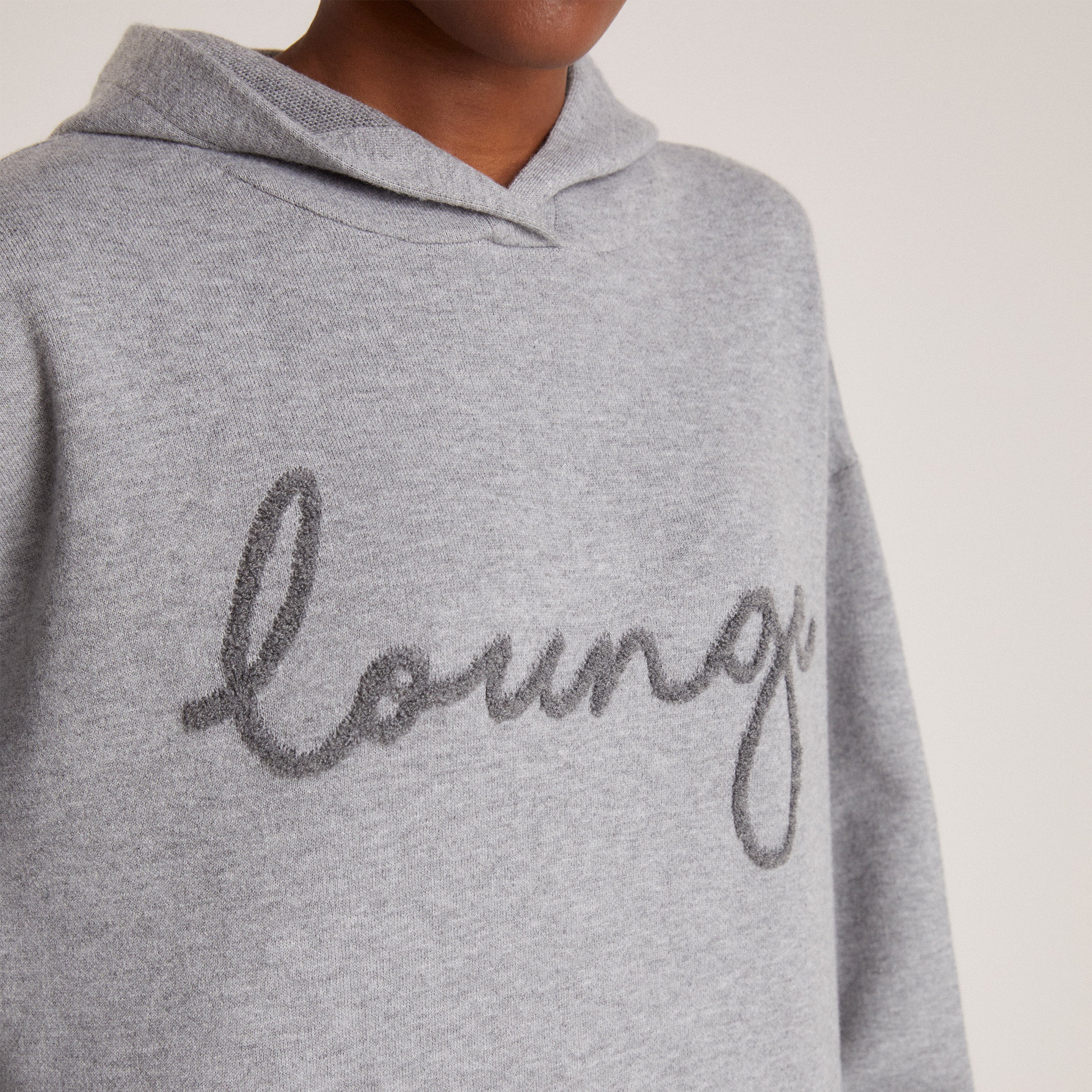 Gebreide Lounge Hoodie | Gebreide Lounge Hoodie - Grijs Marl