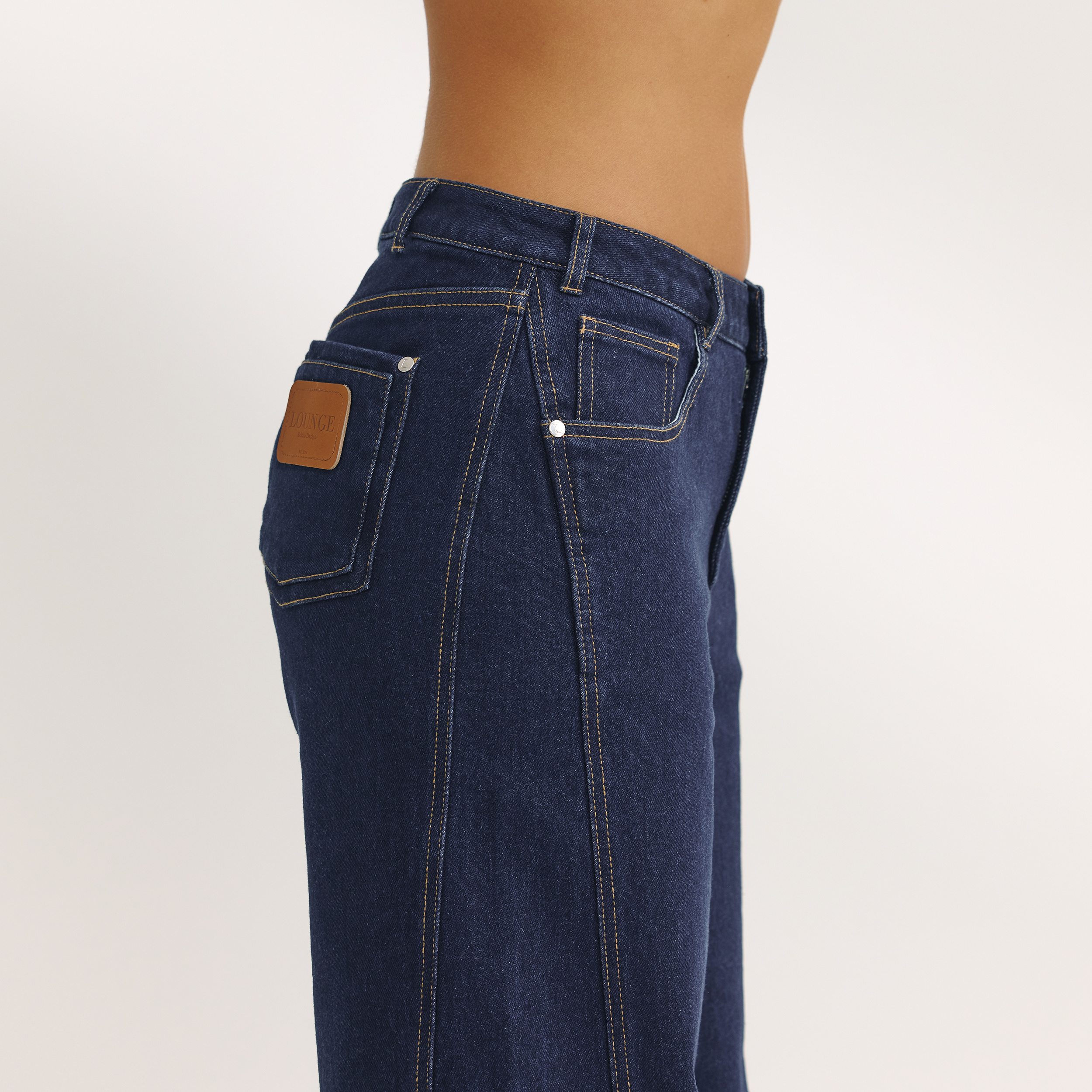 Jeans met lage taille en wijde pijpen | Jeans met lage taille en wijde pijpen - Indigo
