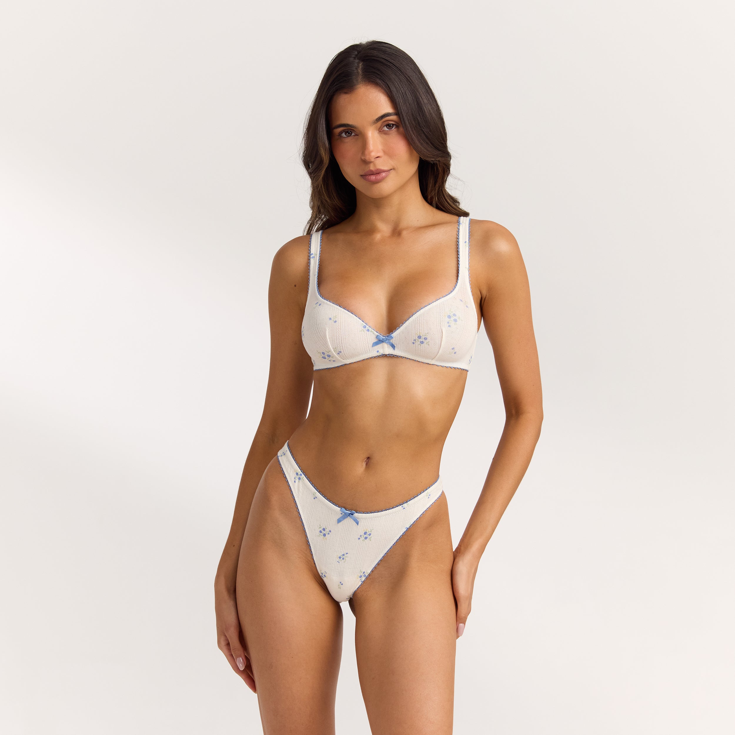 Pointelle Bralette | Pointelle Bralette - Ditsy Bloemenprint