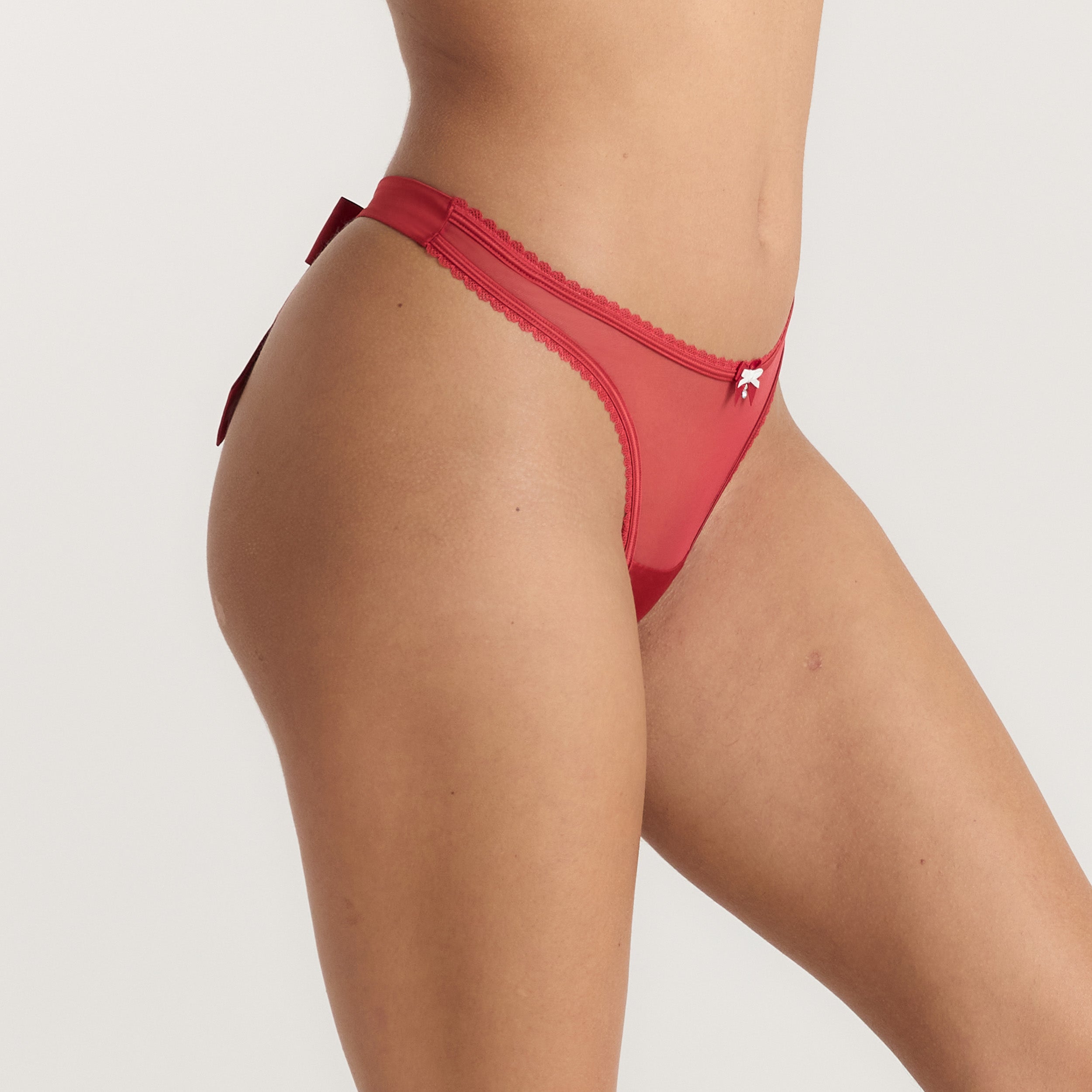 Satin Bow G-String | Satin Bow G-String - Rood