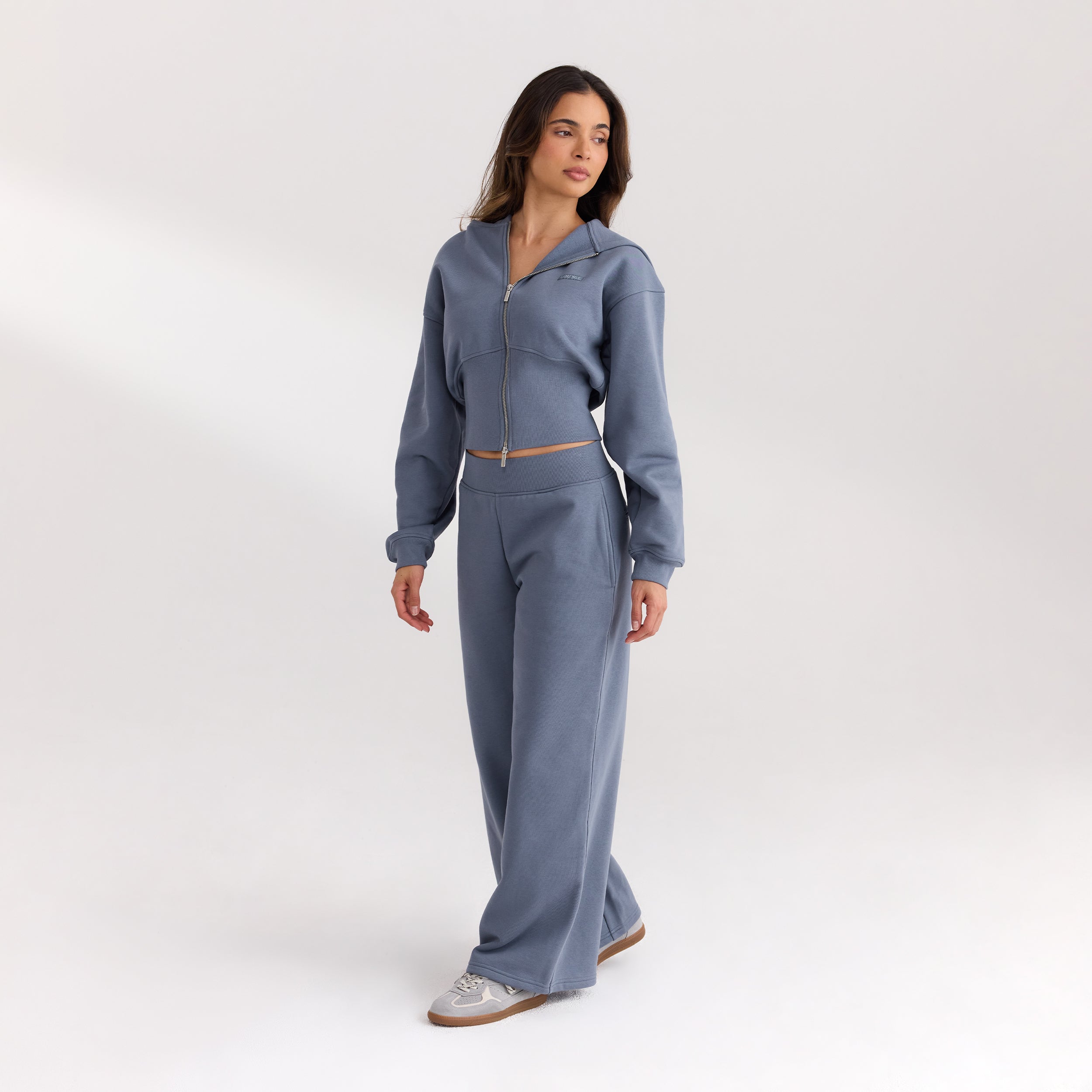 Joggingbroek met rechte pijpen | Joggingbroek met rechte pijpen - Leiblauw