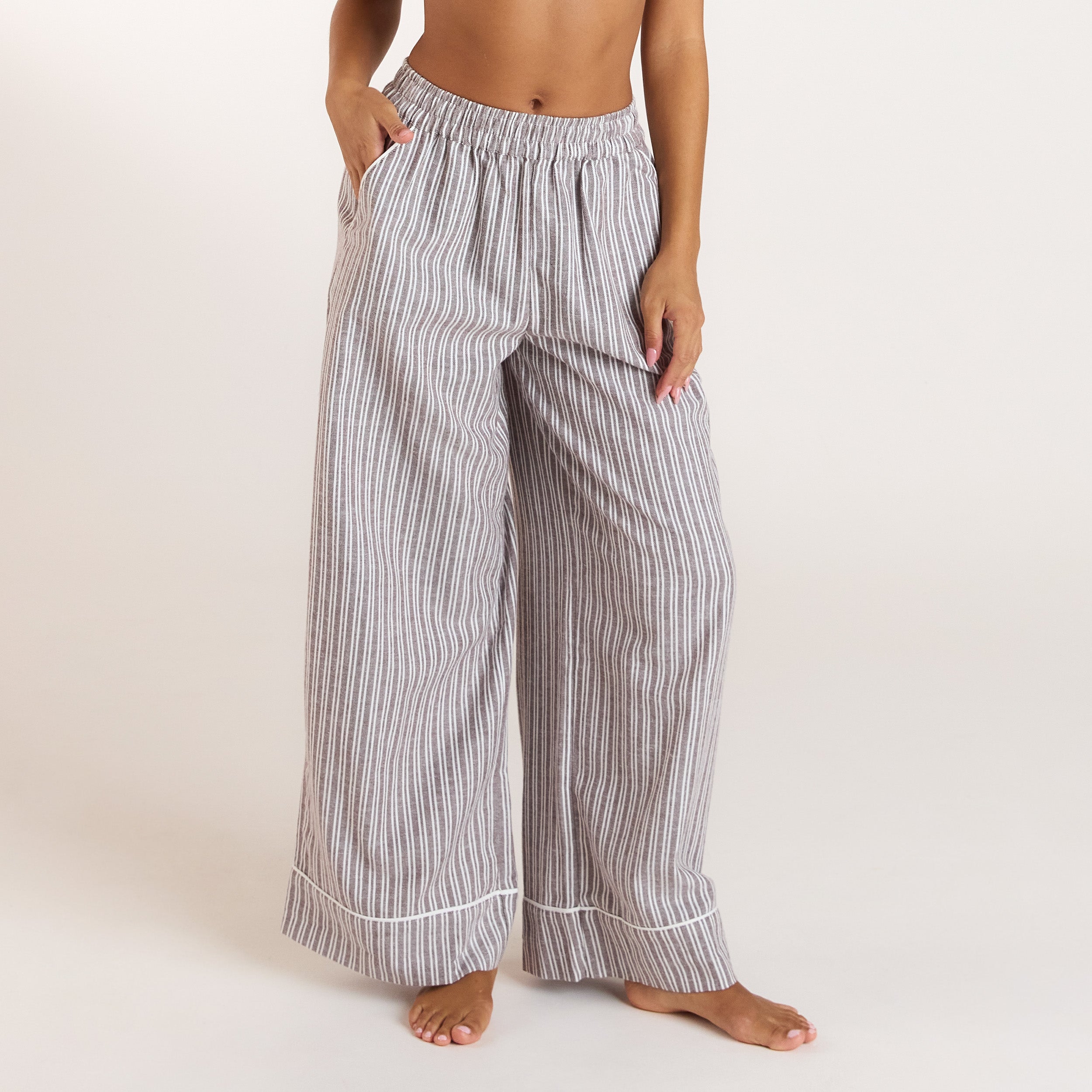 Stripe Pyjama Broek - Chocolade