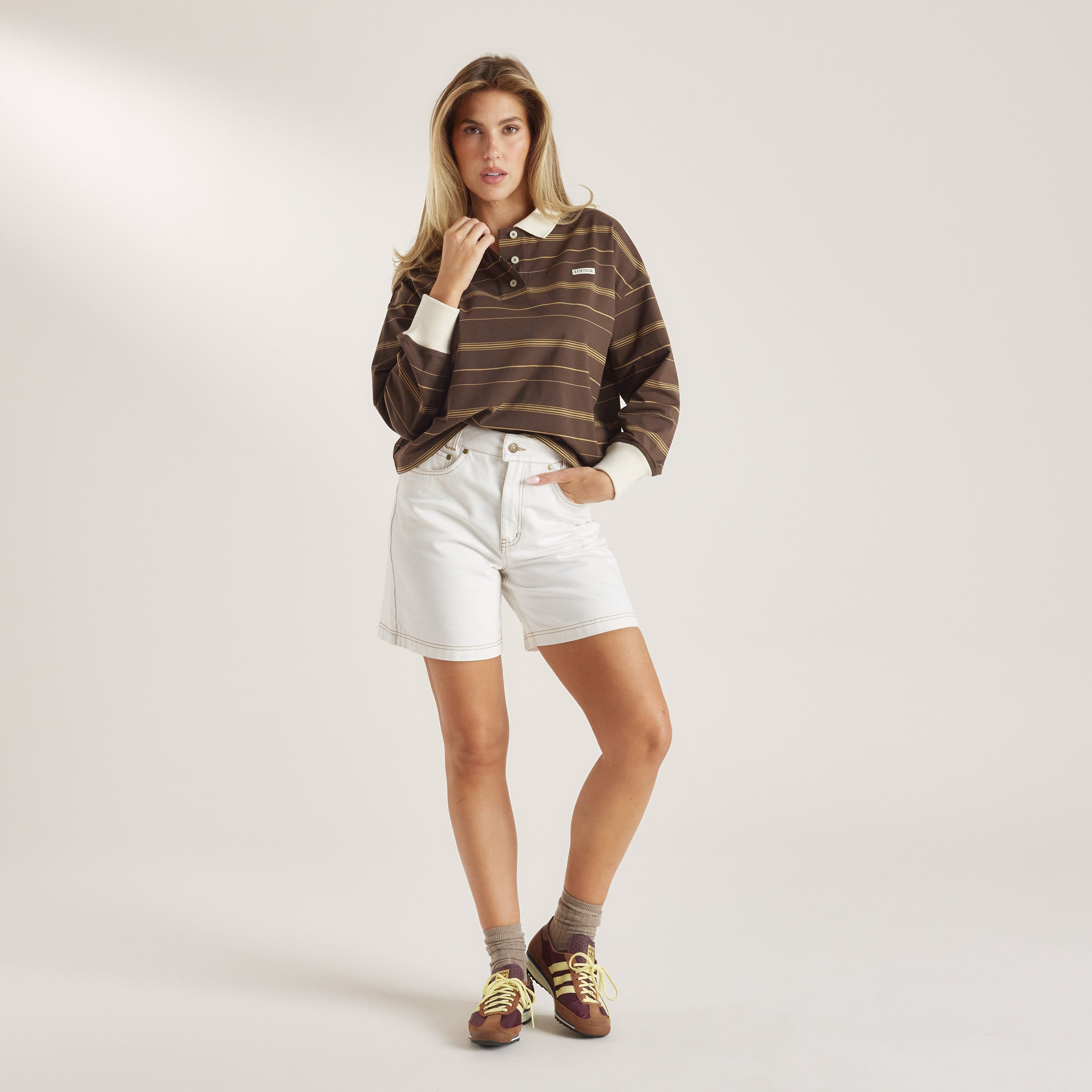 Longline Denim Jorts | Longline Denim Jorts - Wit