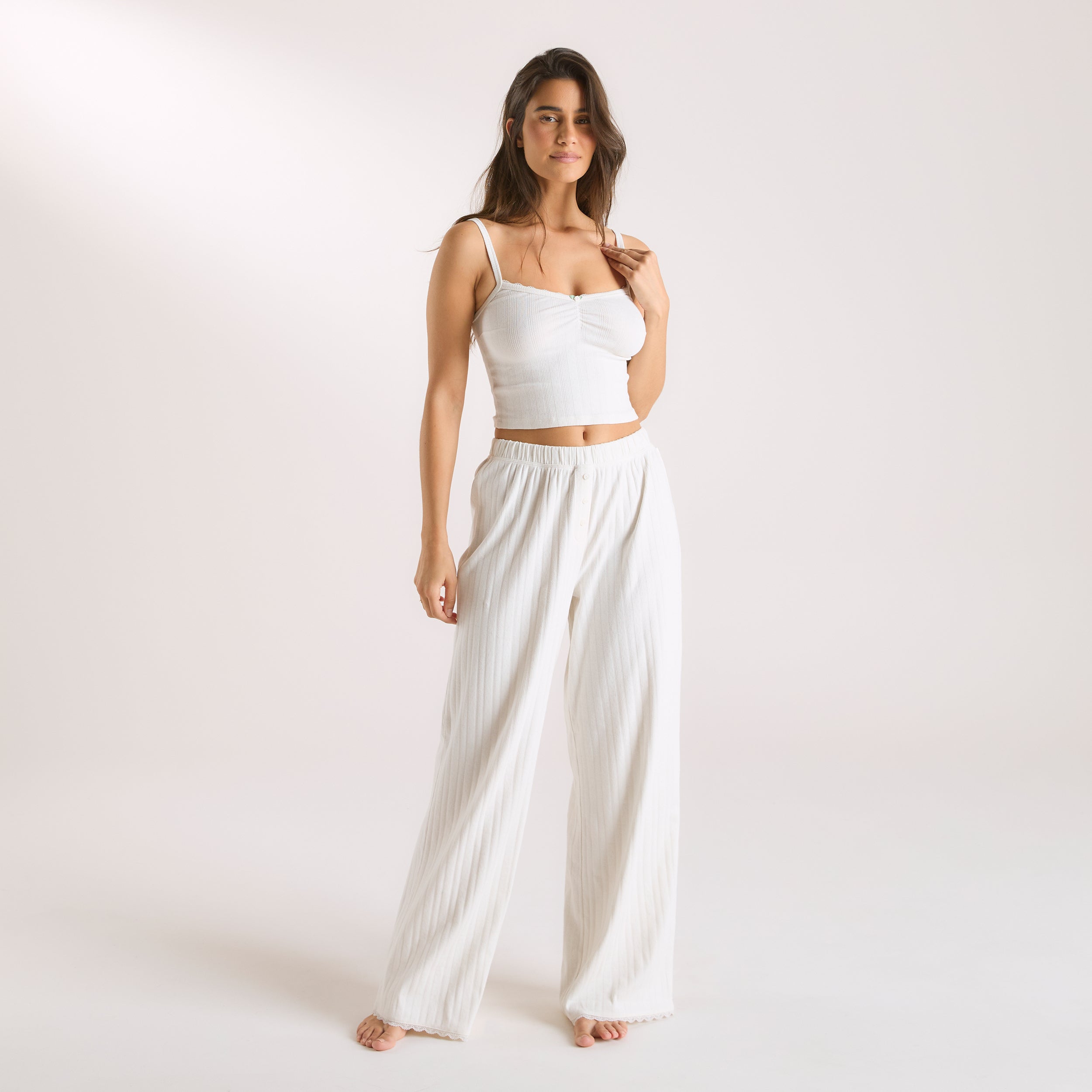 Pointelle Pyjama Broek | Pointelle Pyjama Broek - Crème