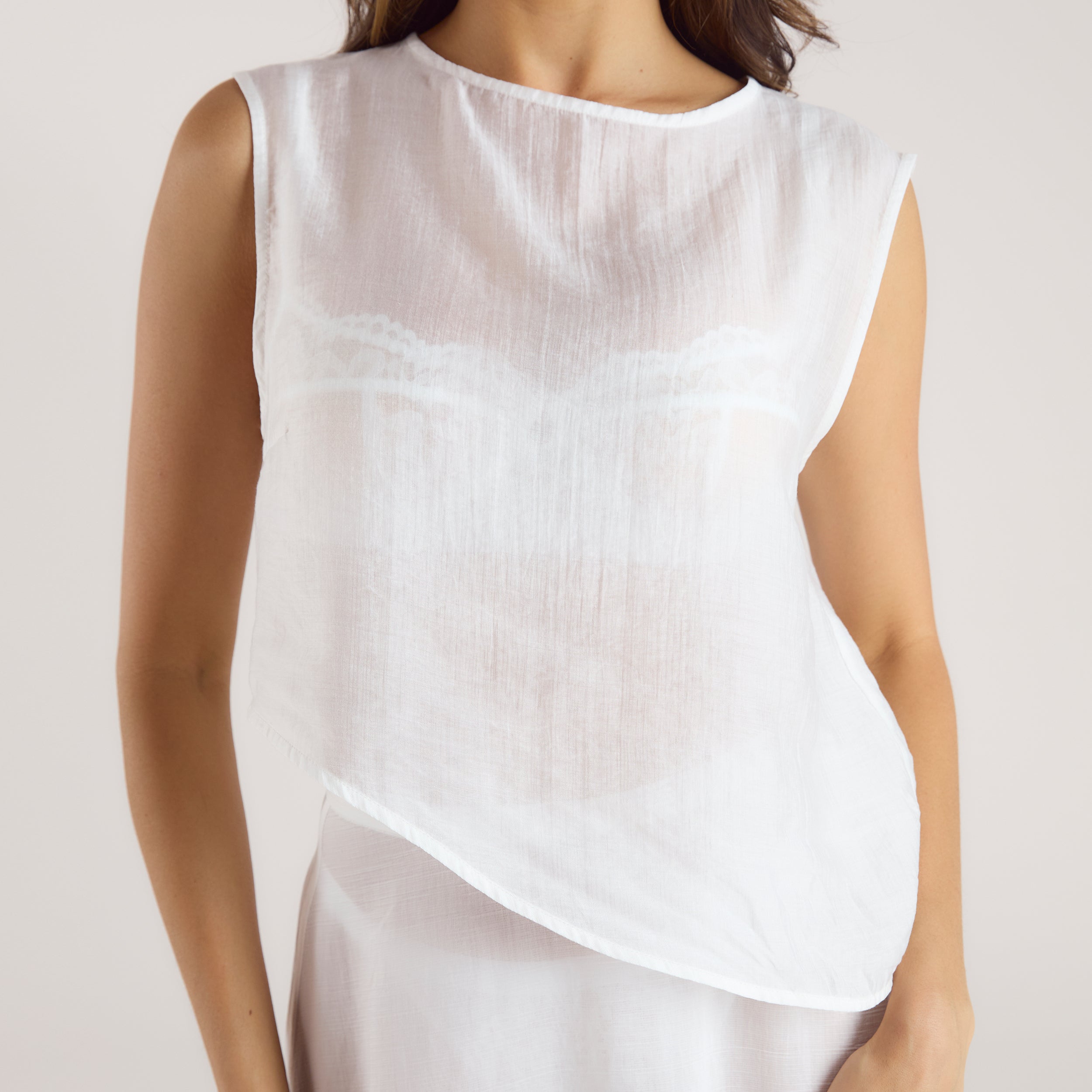 Sheer Tank Top | Sheer Tank Top - Wit