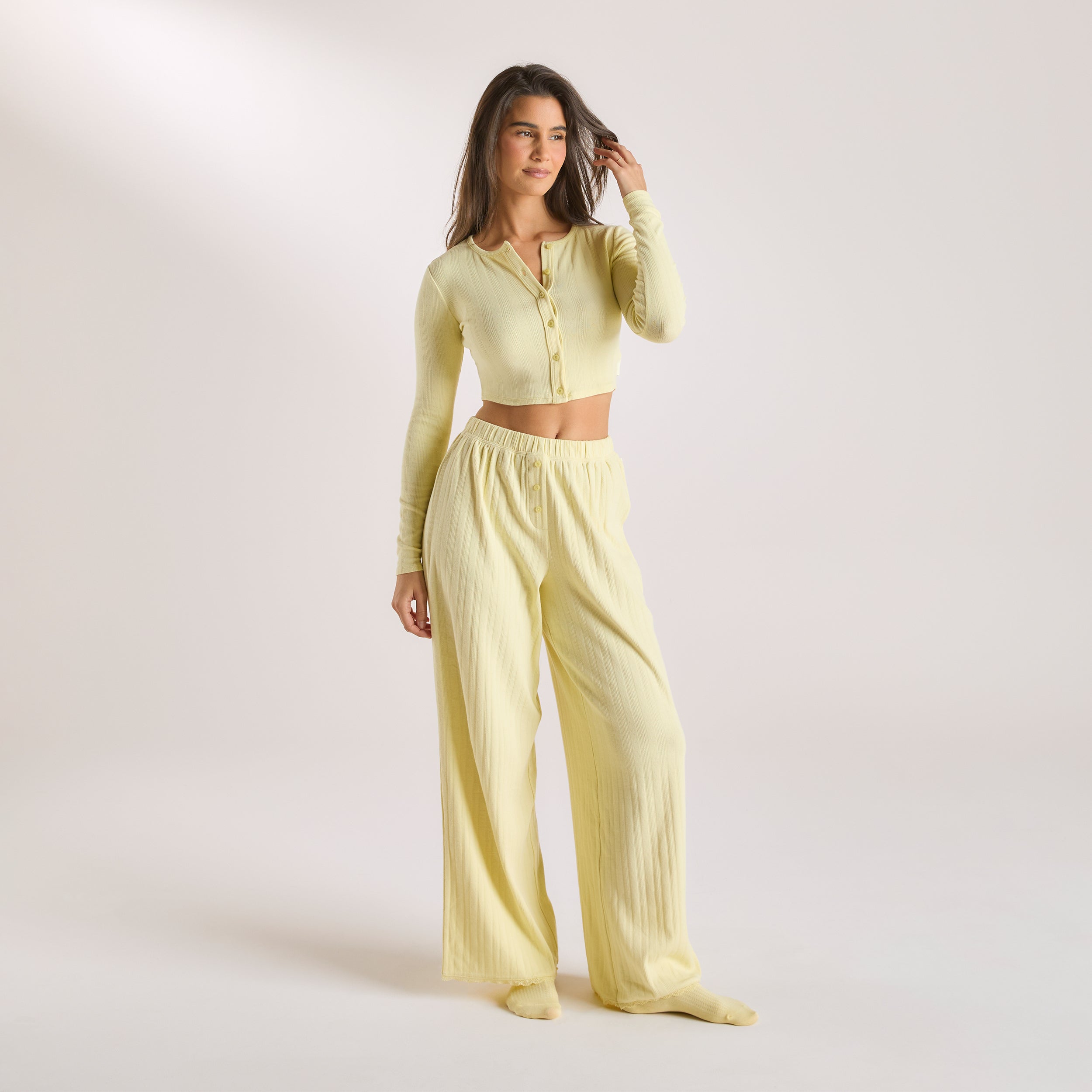 Pointelle Pyjama Broek | Pointelle Pyjama Broek - Boterbloem Geel