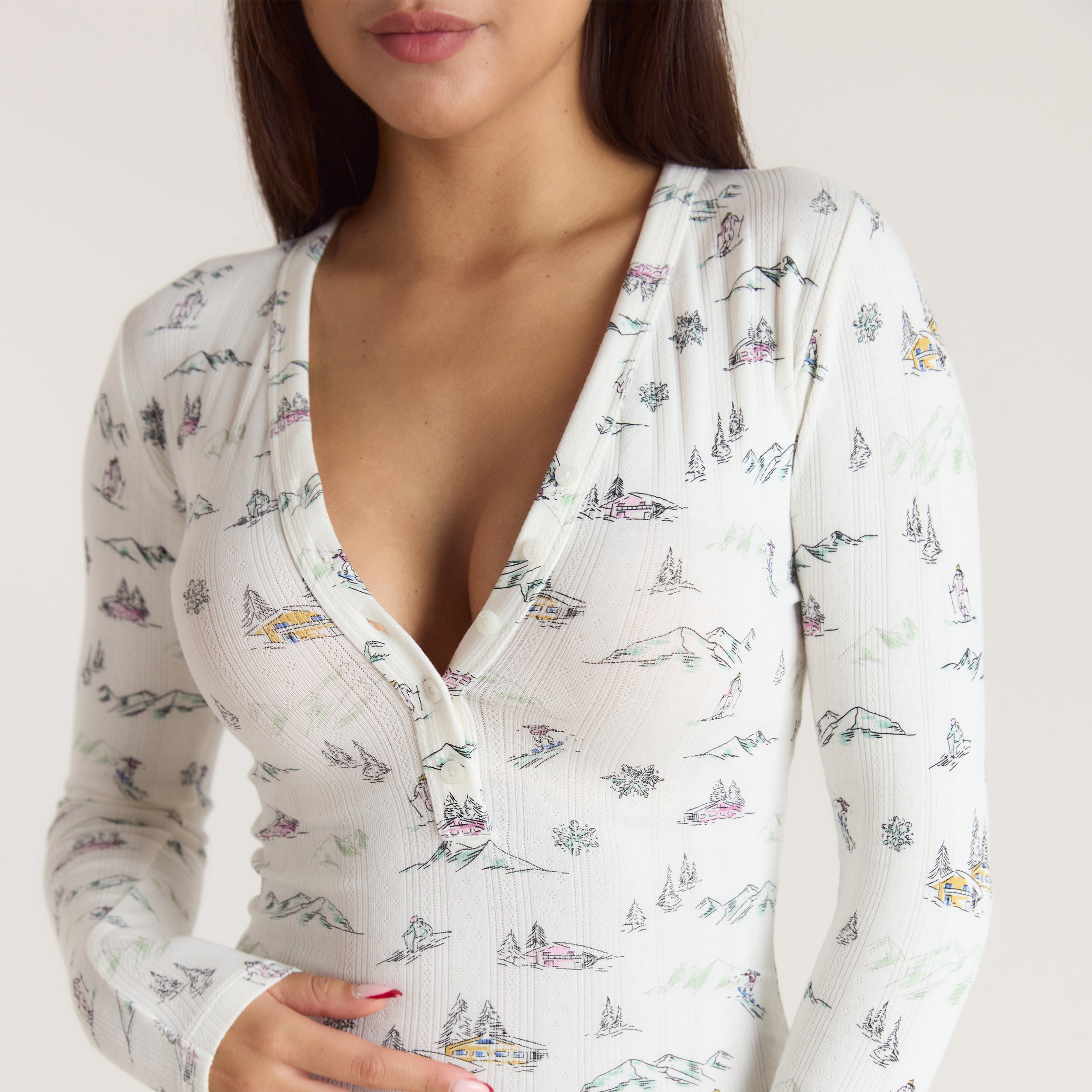 Alpine Dreams Pointelle Romper | Alpine Dreams Pointelle Romper - Ski-print