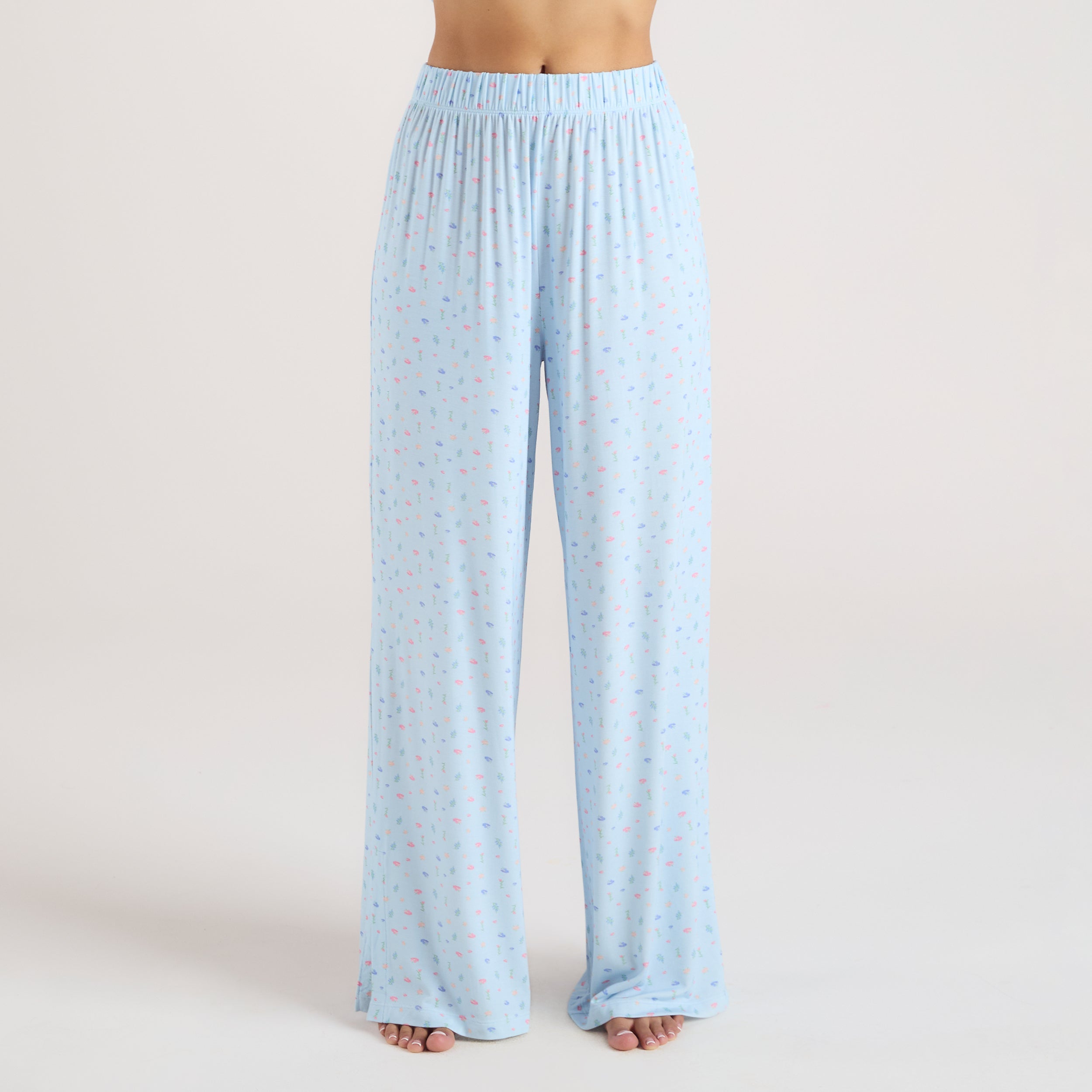 Modal Pyjamabroek | Modal Pyjamabroek - Blauwe Bloemenprint