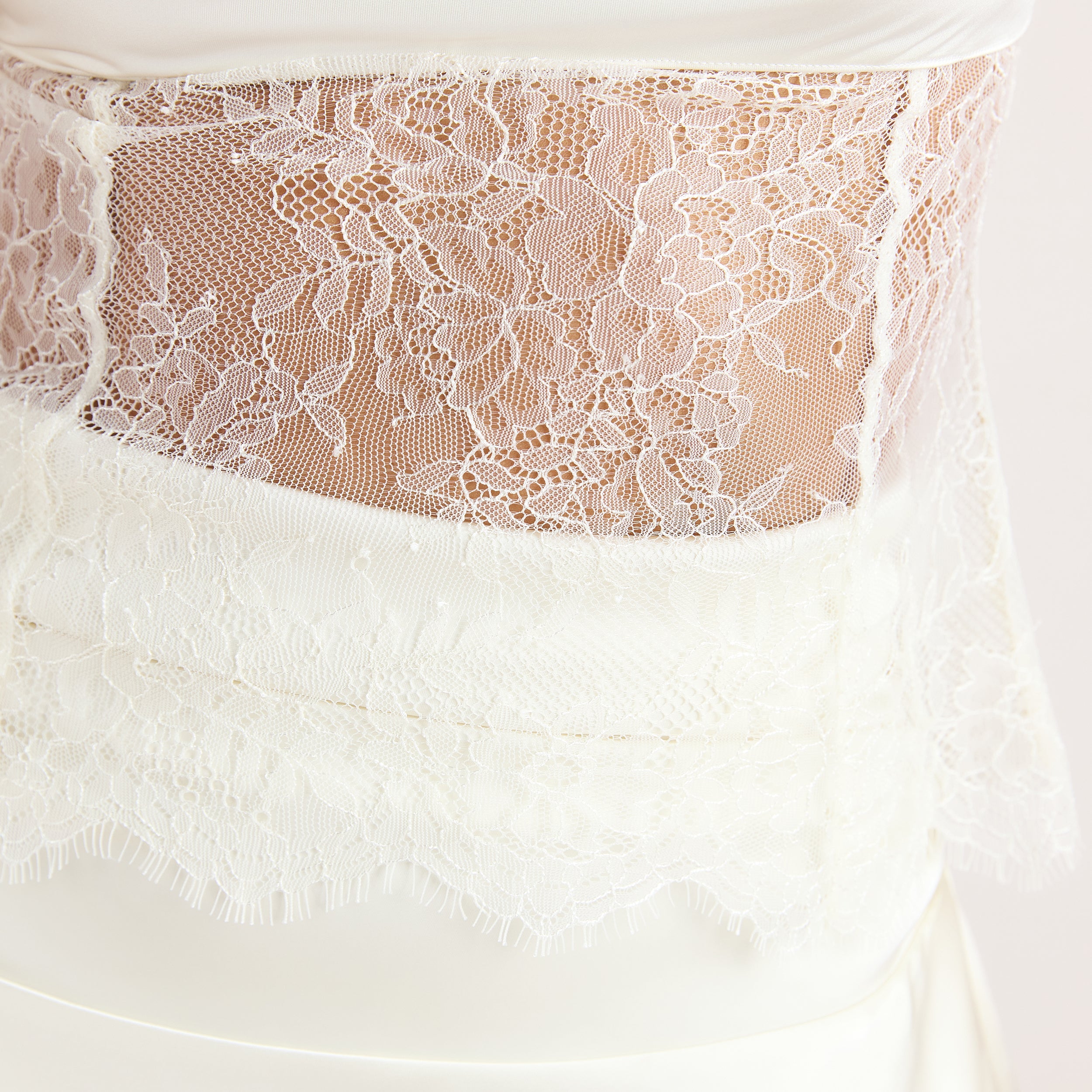 Satijnen Cami Top met Col | Satijnen Cami Top met Col - Crème