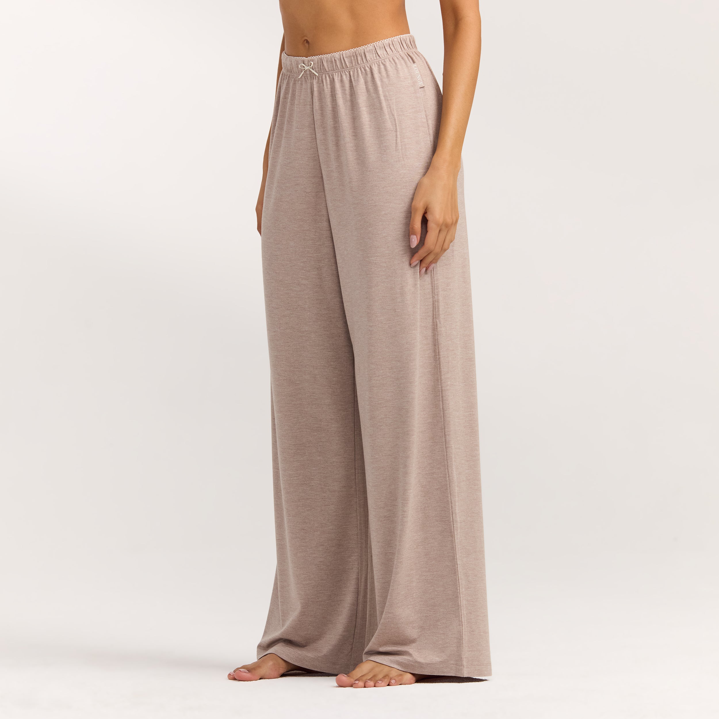 Modal Rechte Pyjama Broek | Modal Rechte Pyjama Broek - Bruin Marl