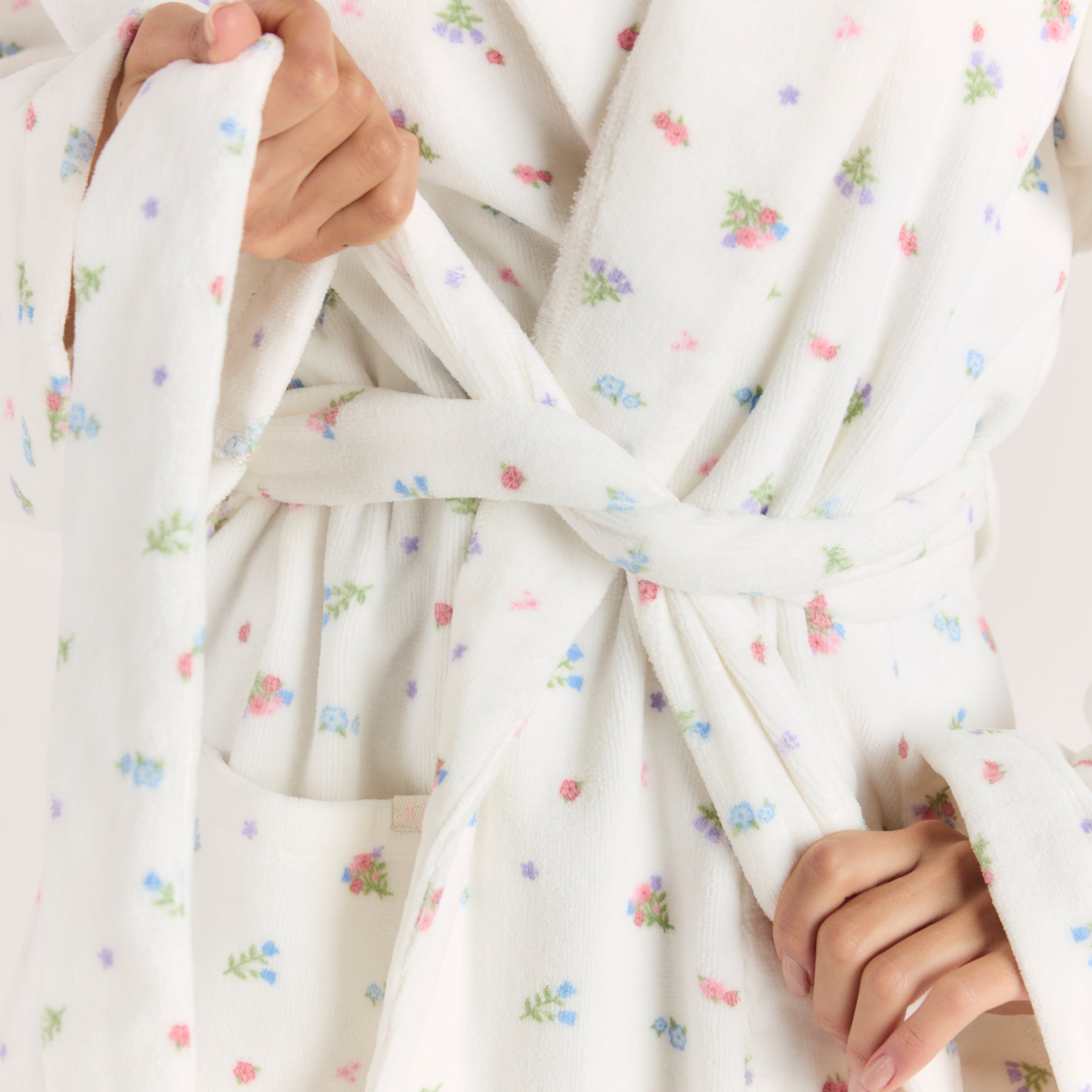 Towelling Badjas | Towelling Badjas - Witte Print