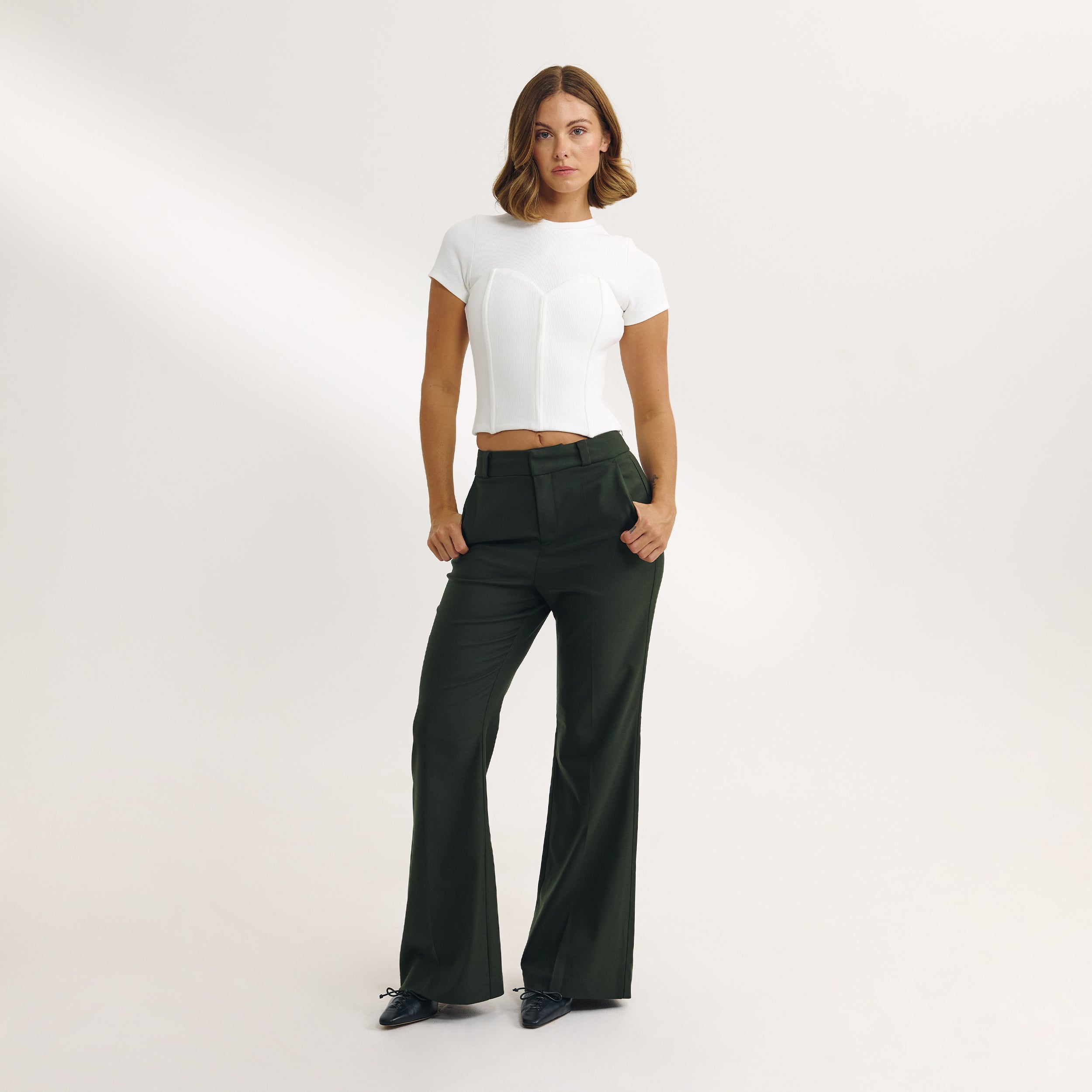 Corset T-shirt | Corset T-shirt - Gebroken Wit