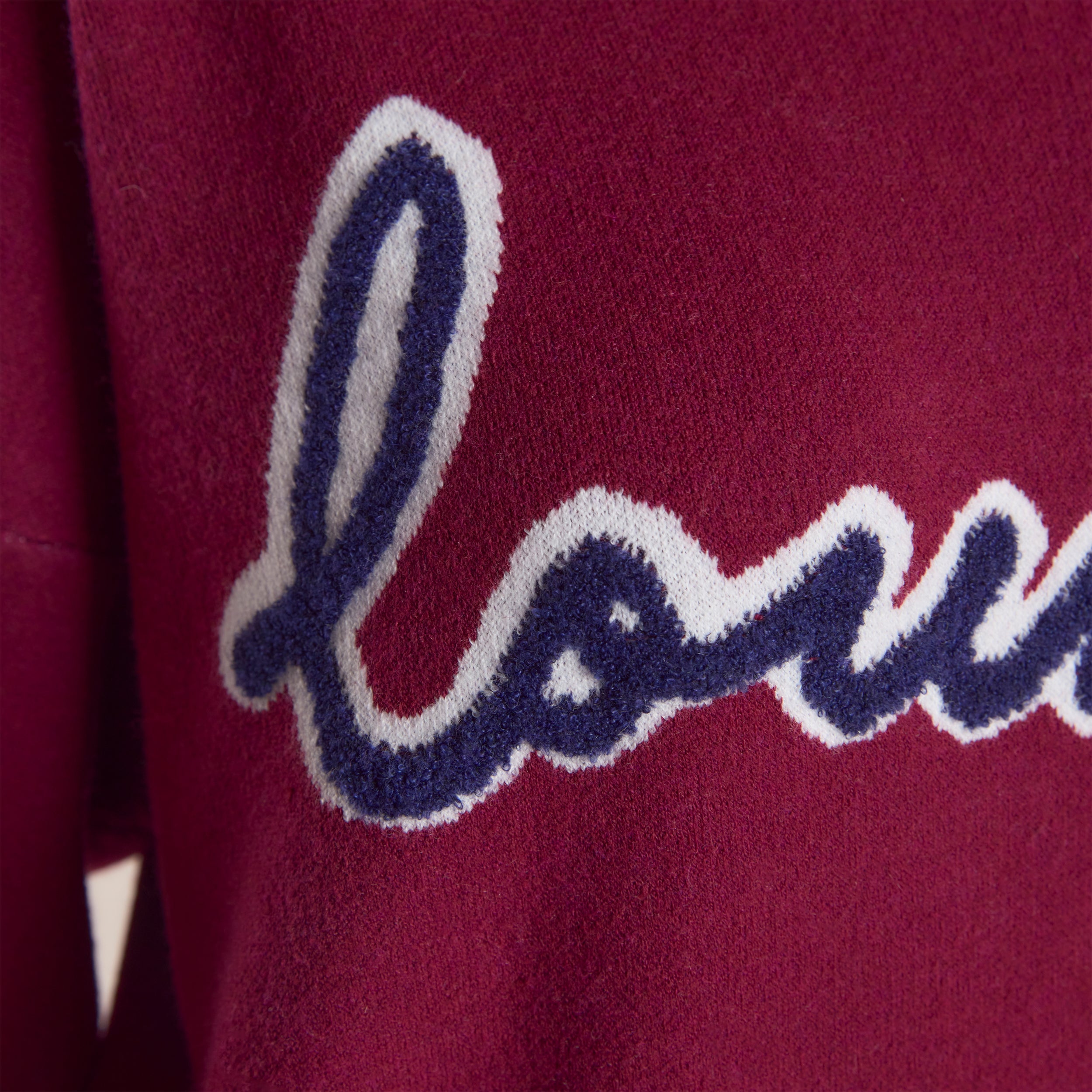 Logo Gebreide Trui met Ronde Hals | Logo Gebreide Trui met Ronde Hals - Wijnrood