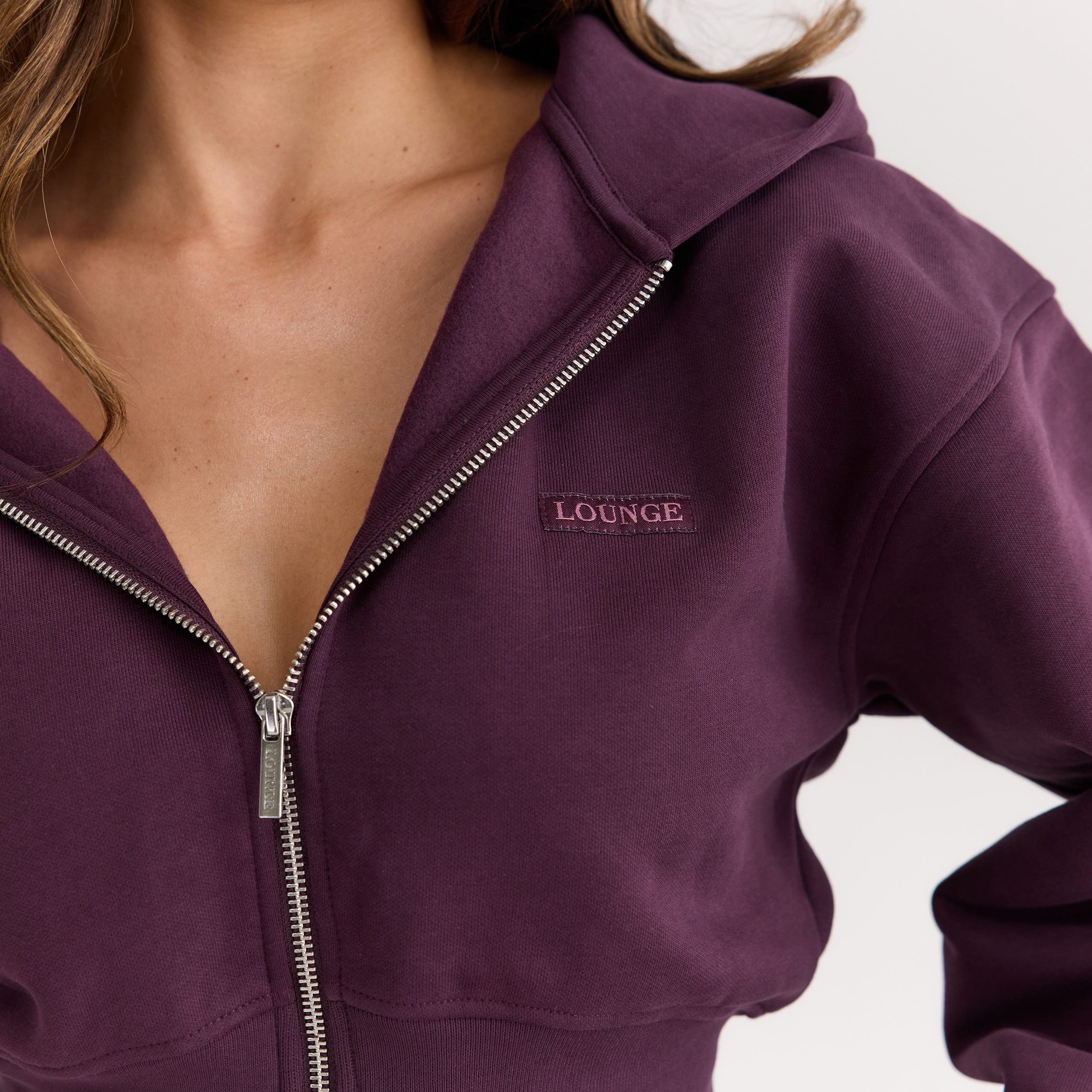 Getailleerde hoodie met ritssluiting | Getailleerde hoodie met ritssluiting - Kersenrood
