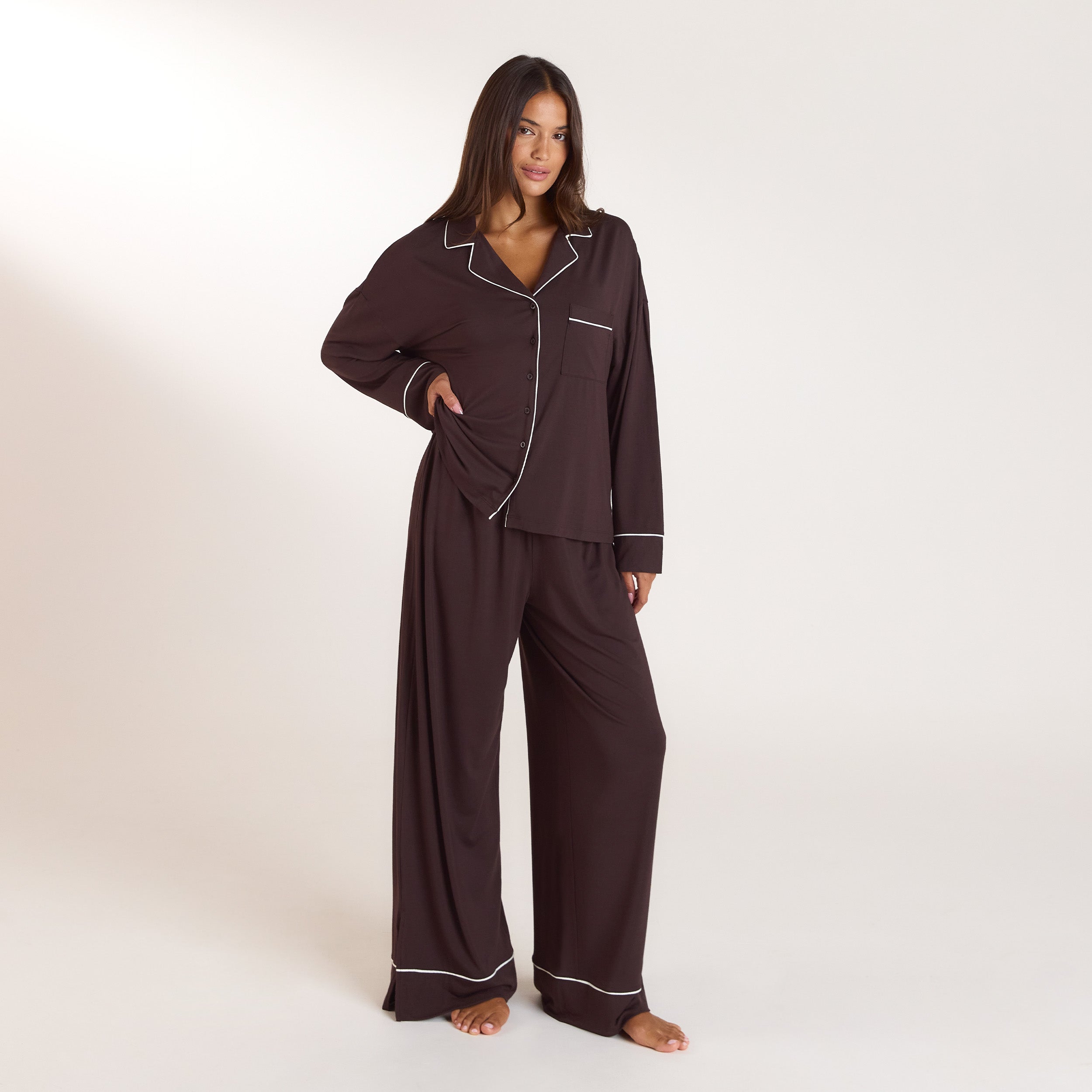 Modal Pyjama Broek | Modal Pyjama Broek - Donker Chocoladekleurig