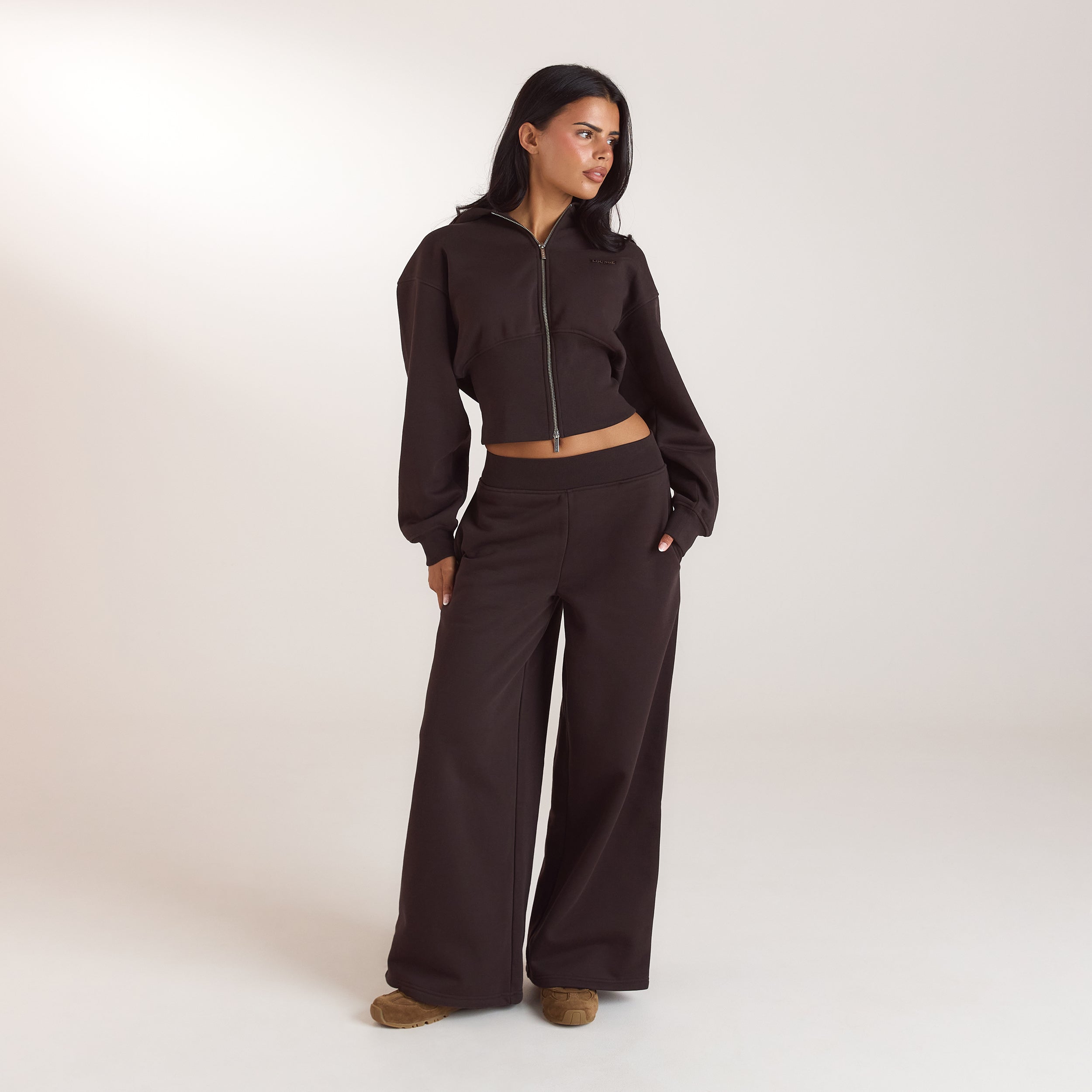 Joggingbroek met rechte pijpen | Joggingbroek met rechte pijpen - Donker Chocoladekleurig