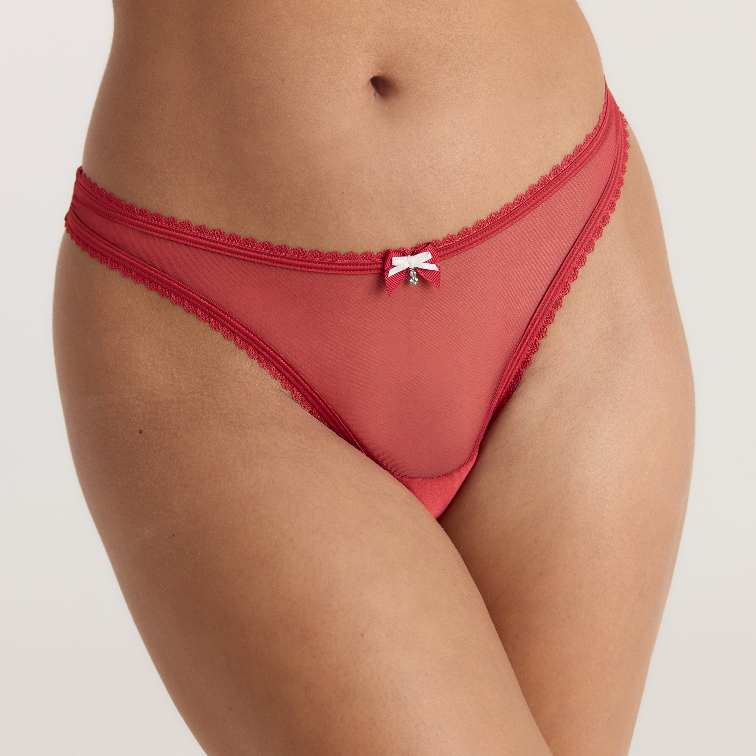 Satin Bow G-String | Satin Bow G-String - Rood