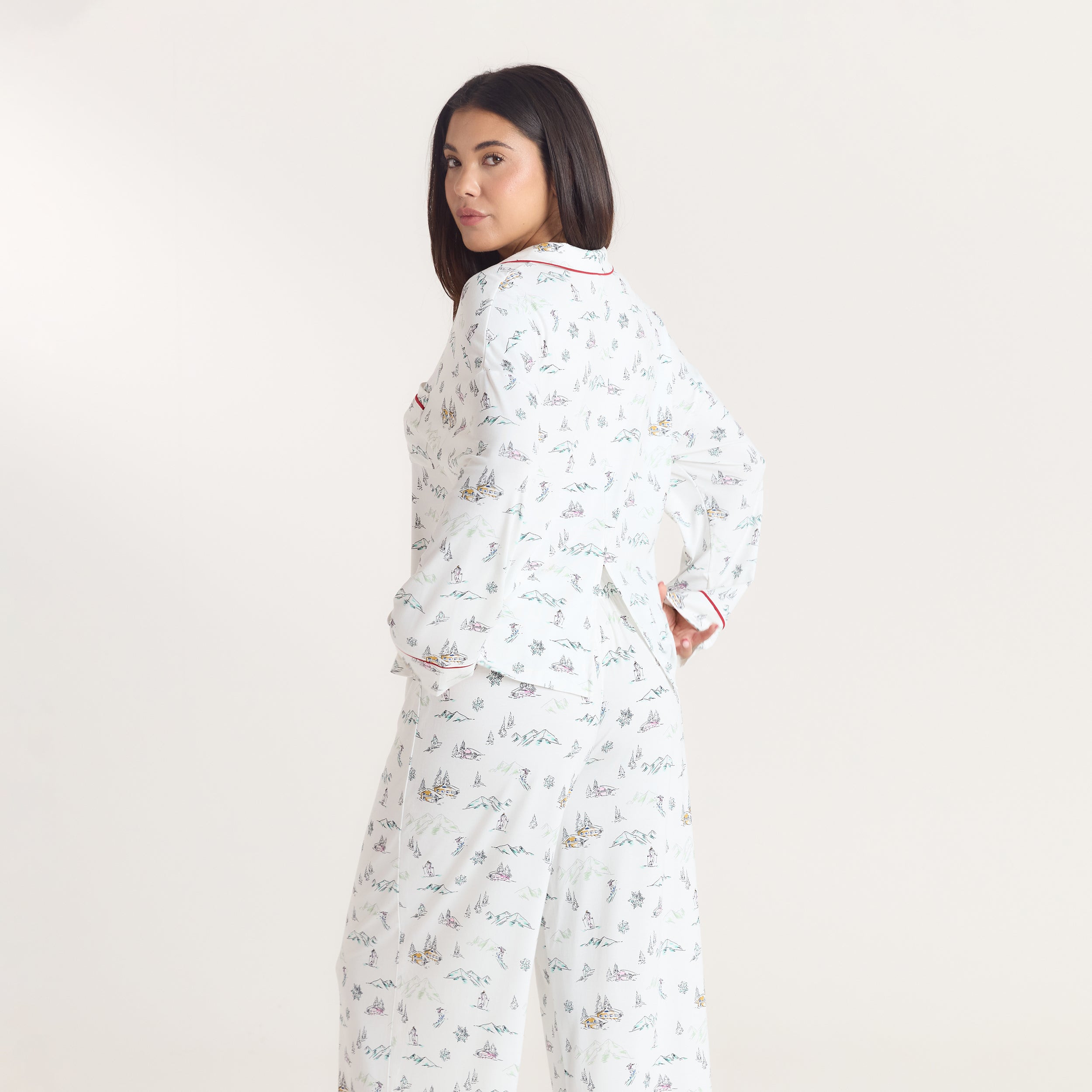 Alpine Dreams Pyjama Shirt | Alpine Dreams Pyjama Shirt - Ski-print