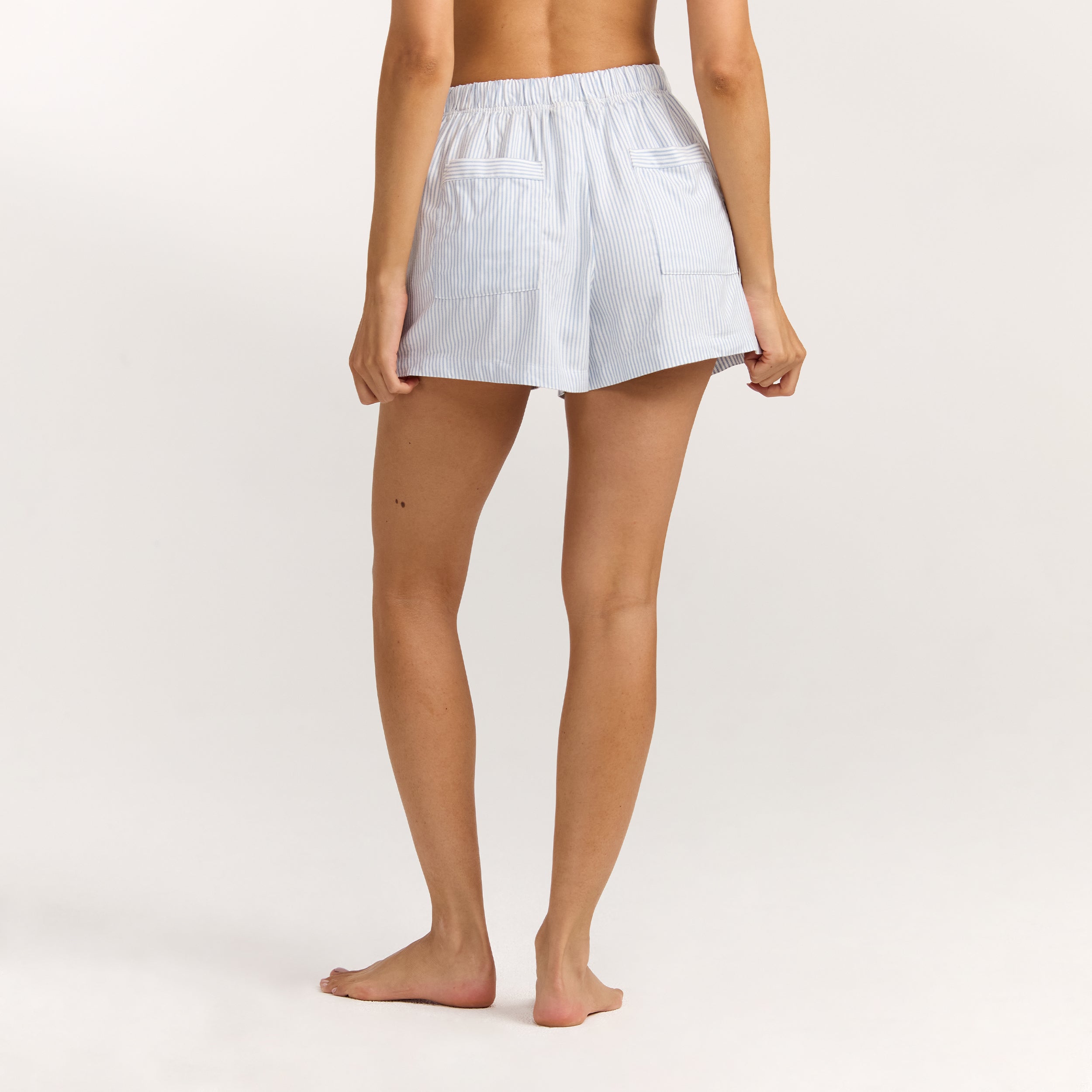 Woven Stripe Pyjama Shorts | Woven Stripe Pyjama Shorts - Blauw Stripe