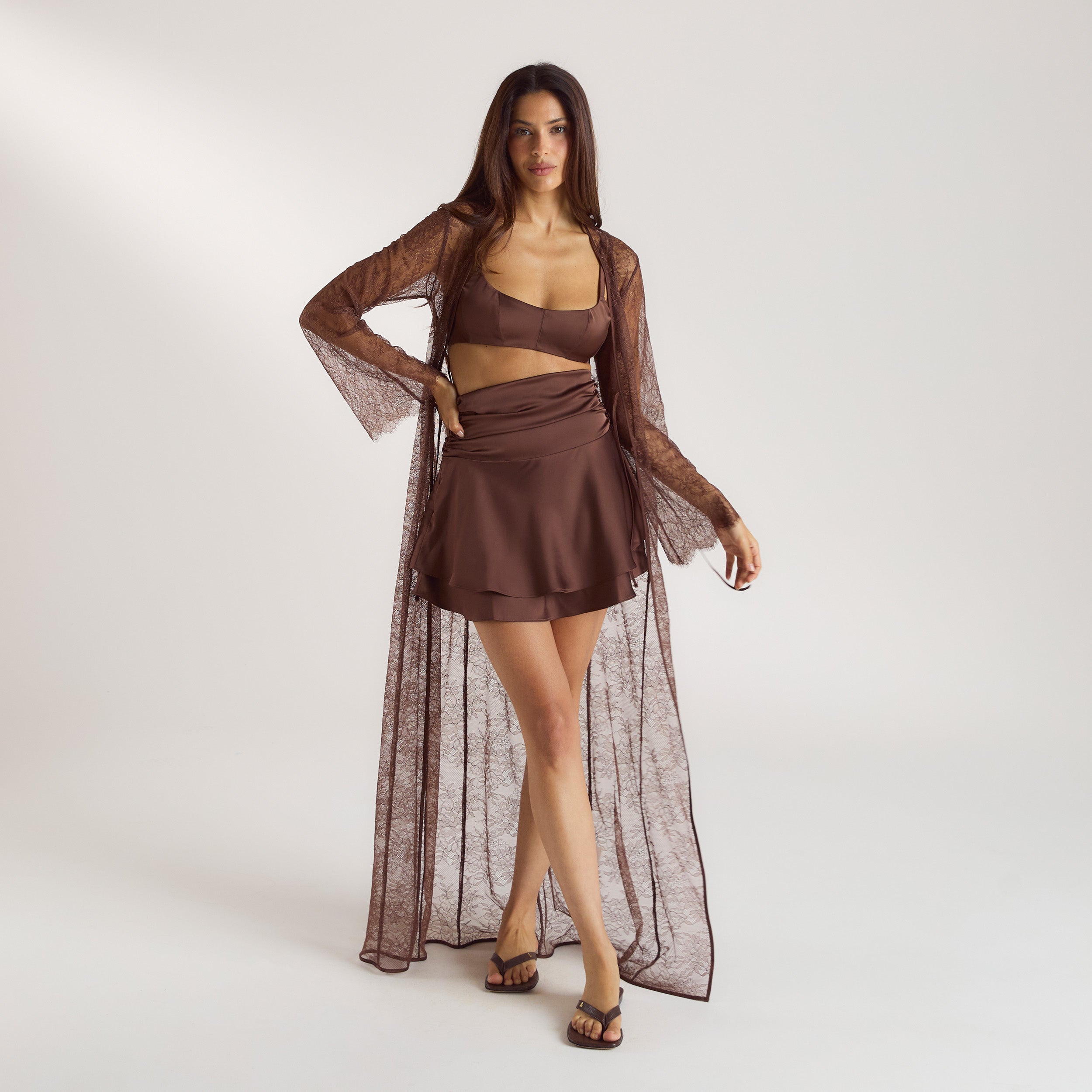 Mimi Lace Maxi-Badjas | Mimi Lace Maxi-Badjas - Chocolade