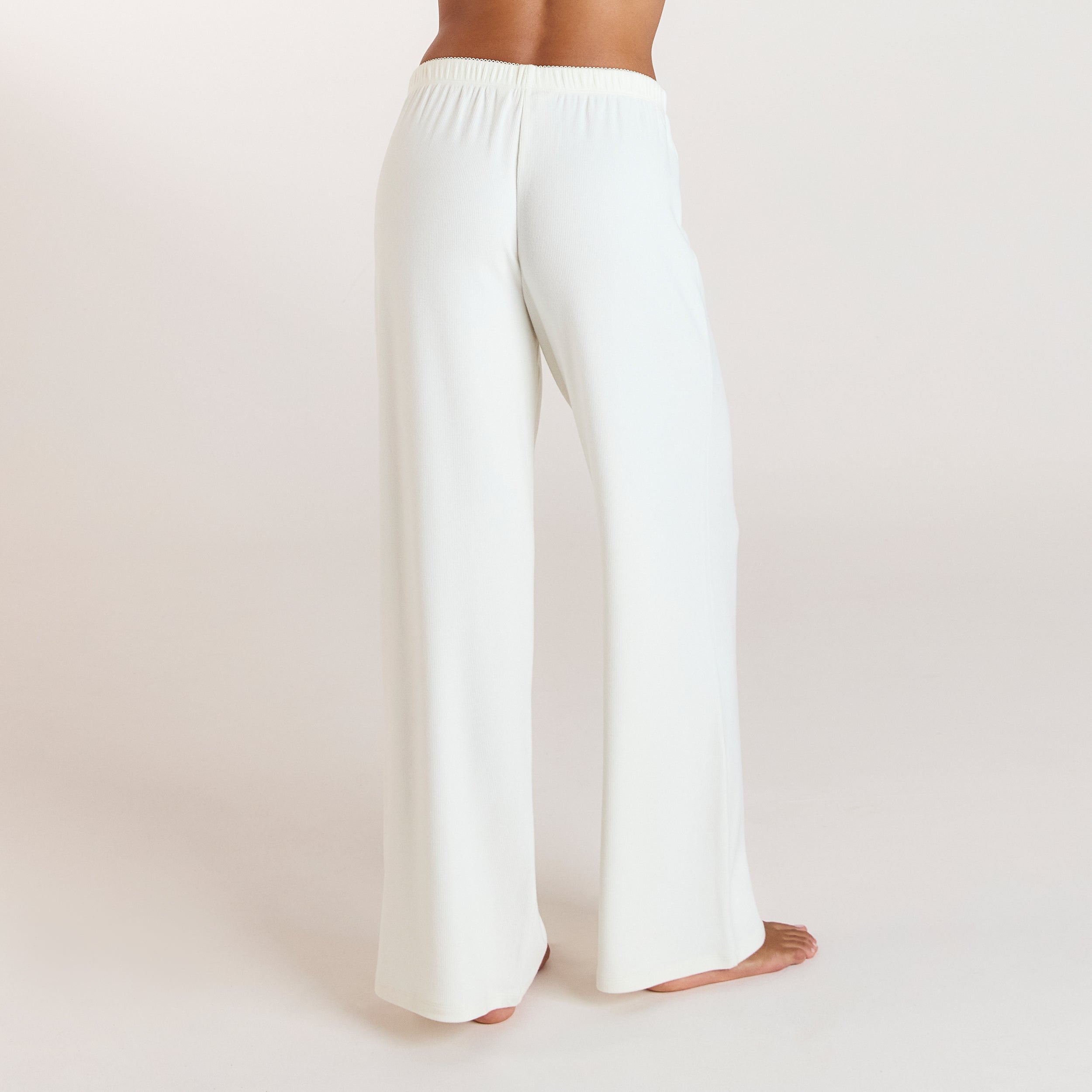 Ribbed Pyjama Broek | Ribbed Pyjama Broek - Crème