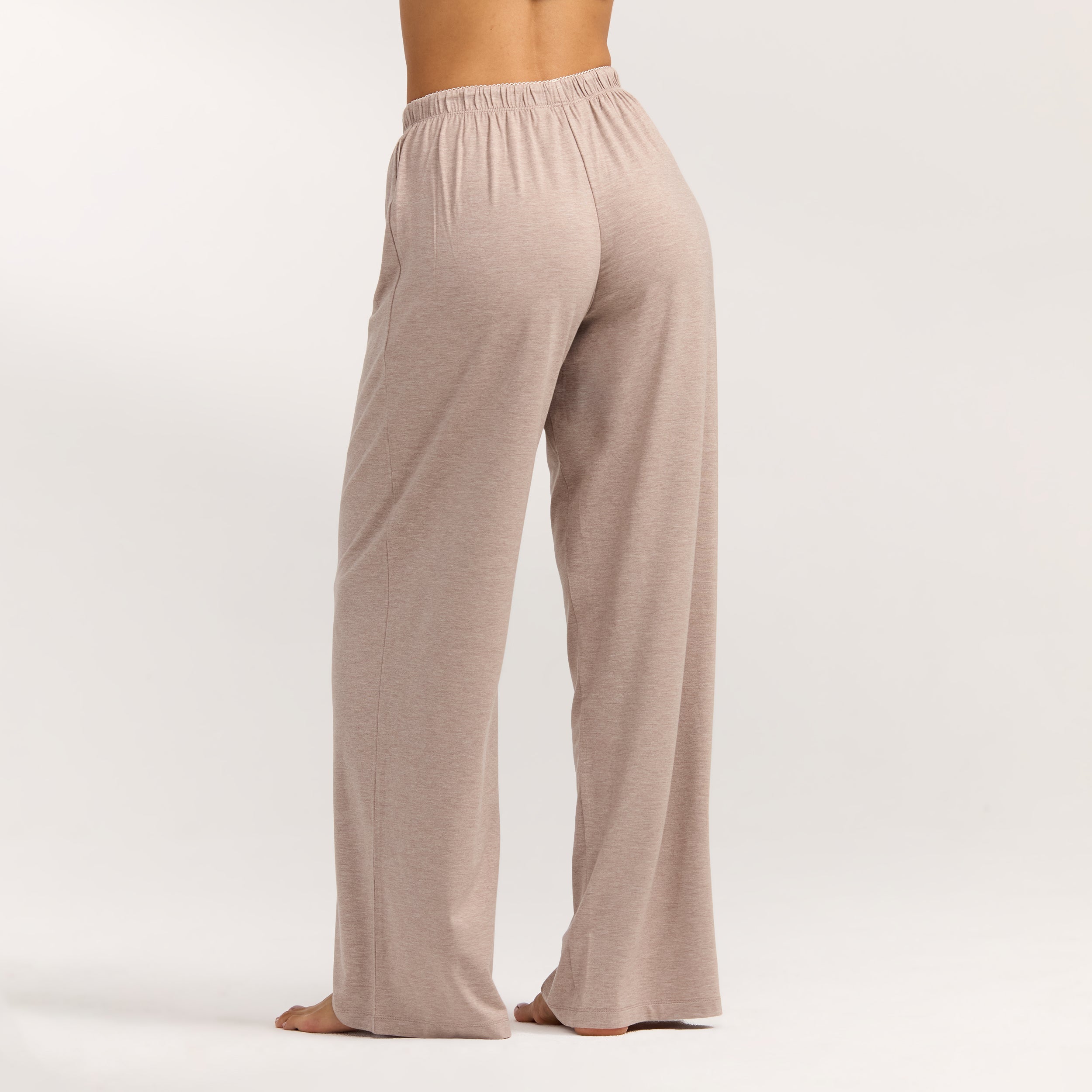 Modal Rechte Pyjama Broek | Modal Rechte Pyjama Broek - Bruin Marl