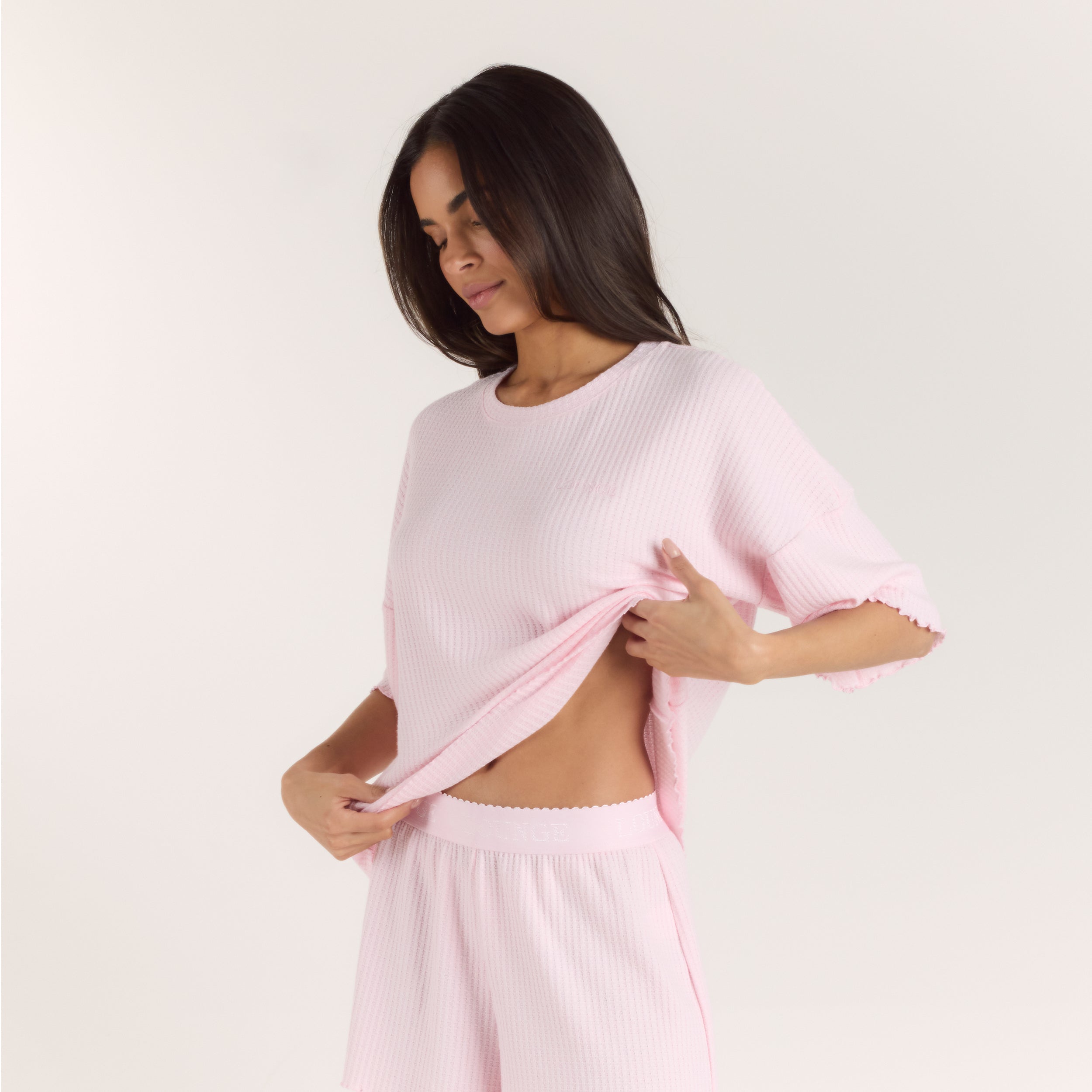Soft Waffle Pyjama Top | Soft Waffle Pyjama Top - Roze