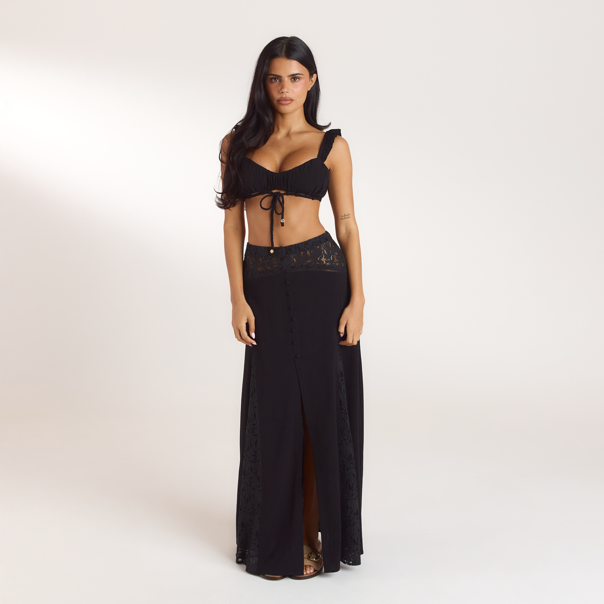 Bralette met ruches | Bralette met ruches - Zwart