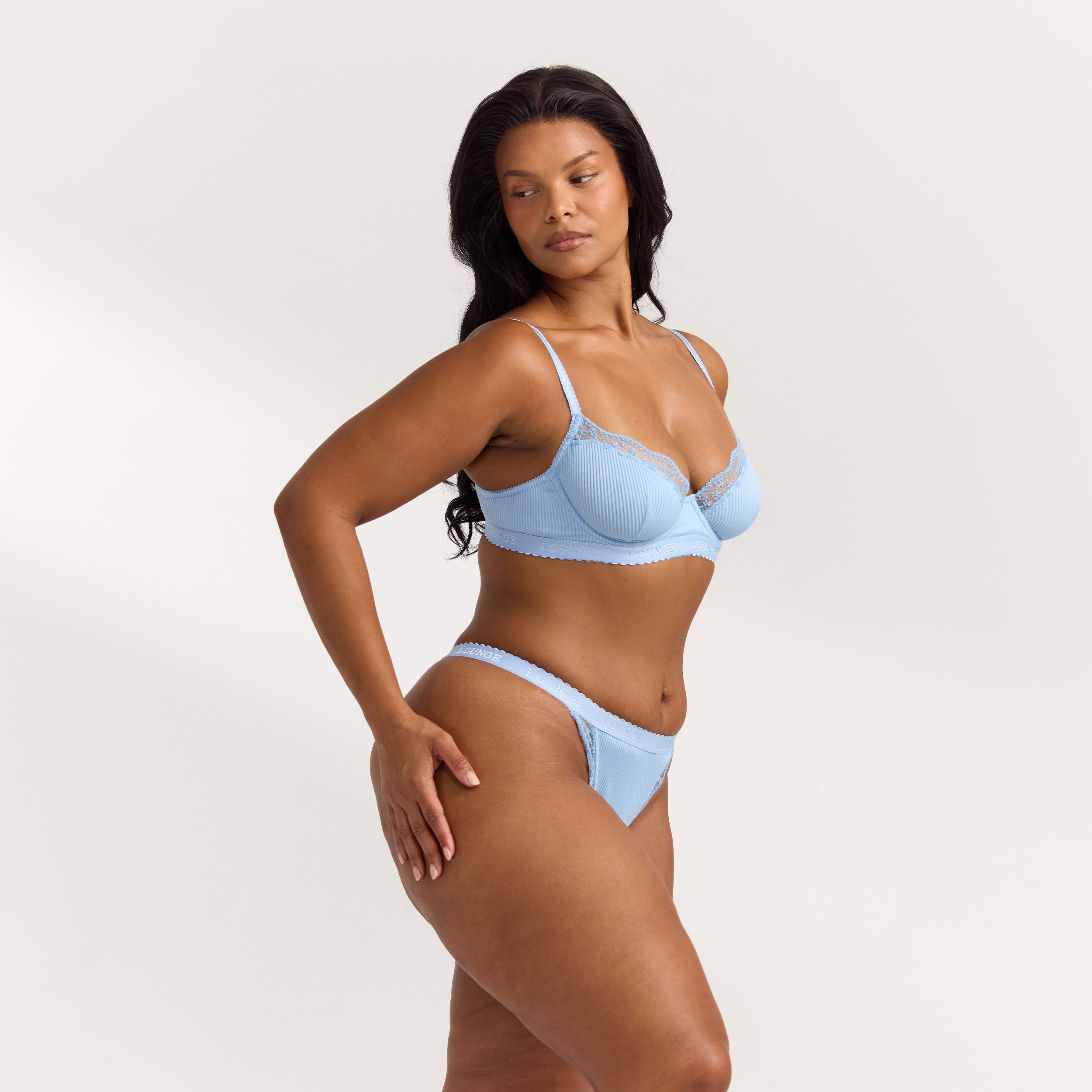 Ribbed Balcony BH | Ribbed Balcony BH - Blauw