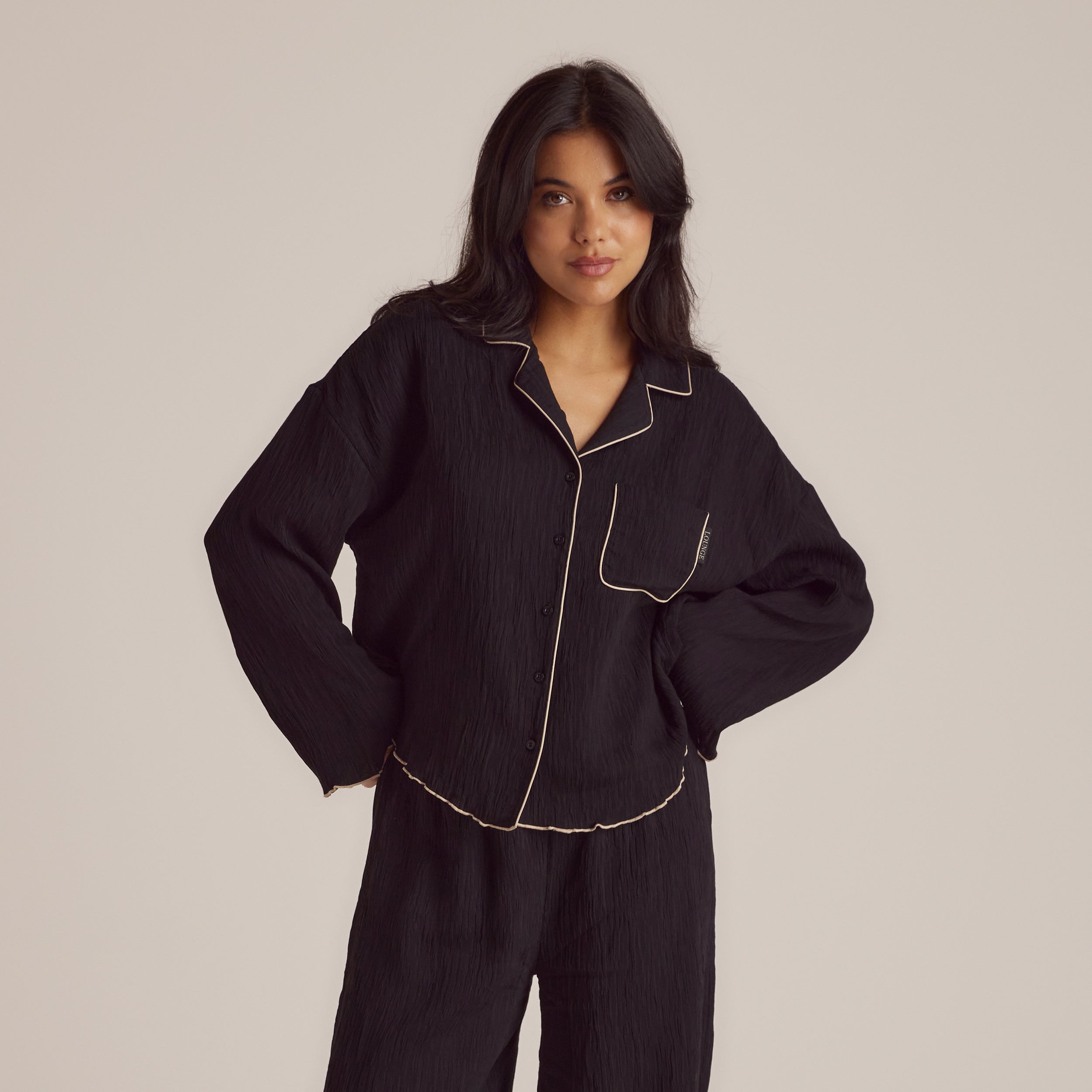 Crinkle Pyjama Shirt | Imaani, S