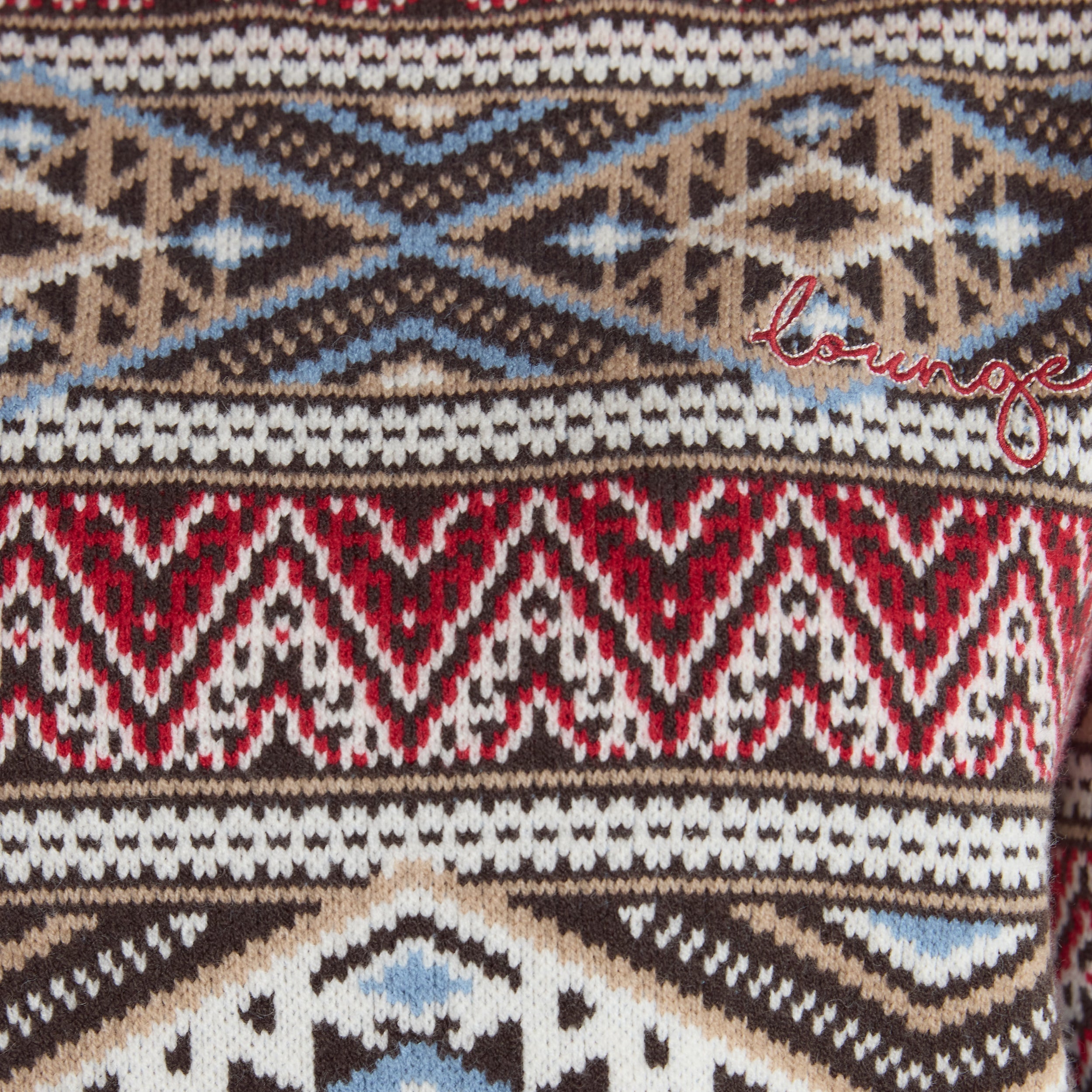 Fairisle Gebreide Trui | Fairisle Gebreide Trui - Bruin/Rood