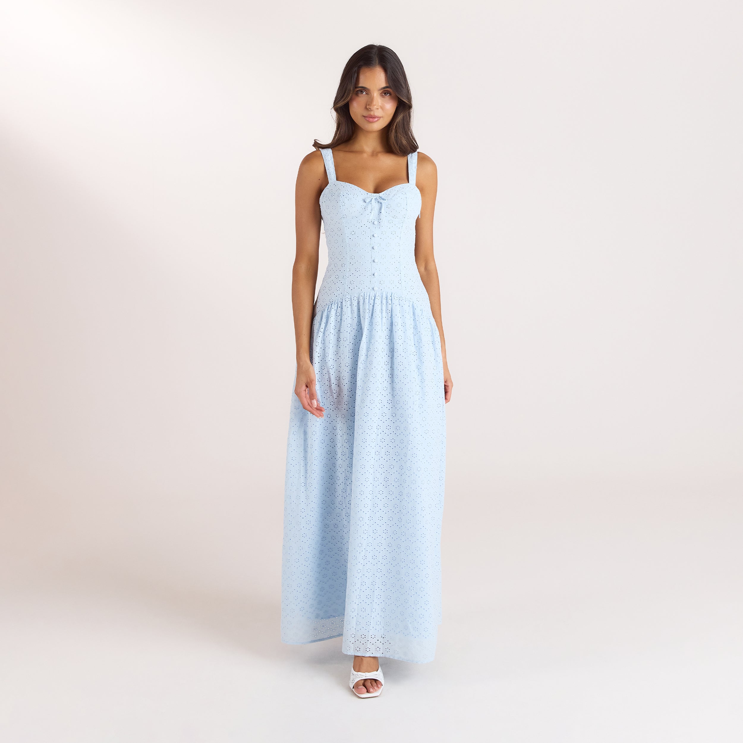 Broderie Maxijurk | Broderie Maxijurk - Blauw