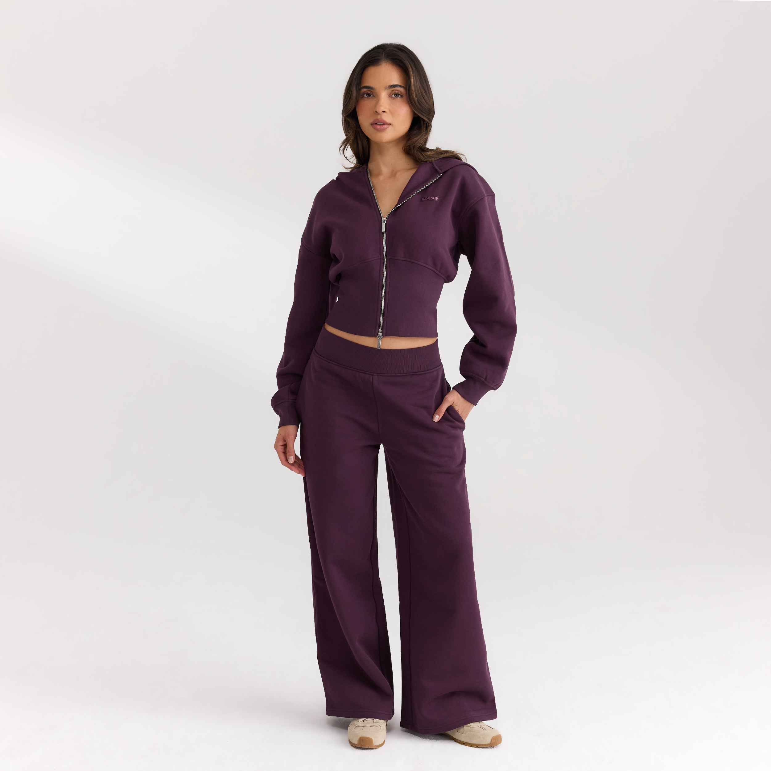 Getailleerde hoodie met ritssluiting | Getailleerde hoodie met ritssluiting - Kersenrood