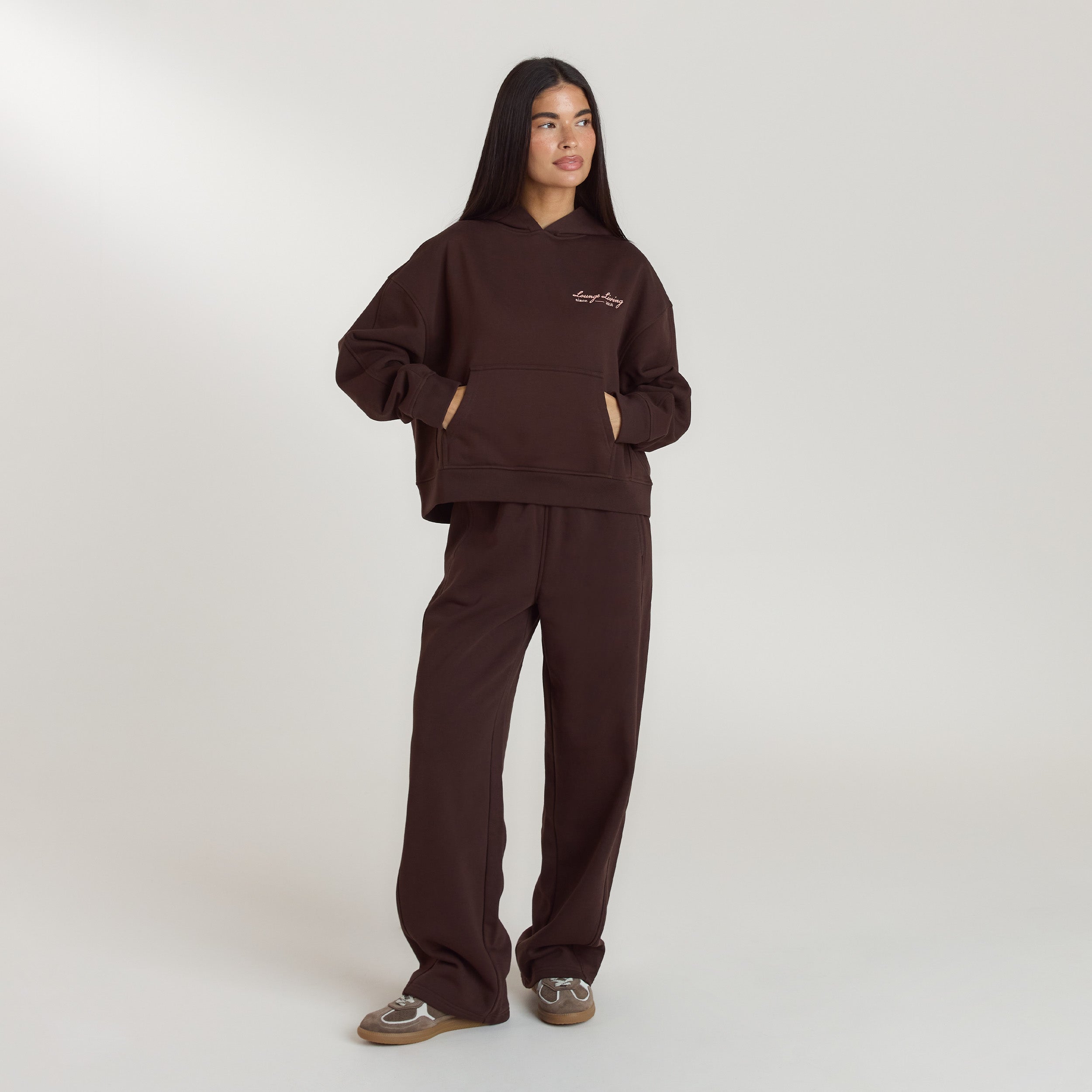 Lounge Living Hoodie | Lounge Living Hoodie - Chocolade