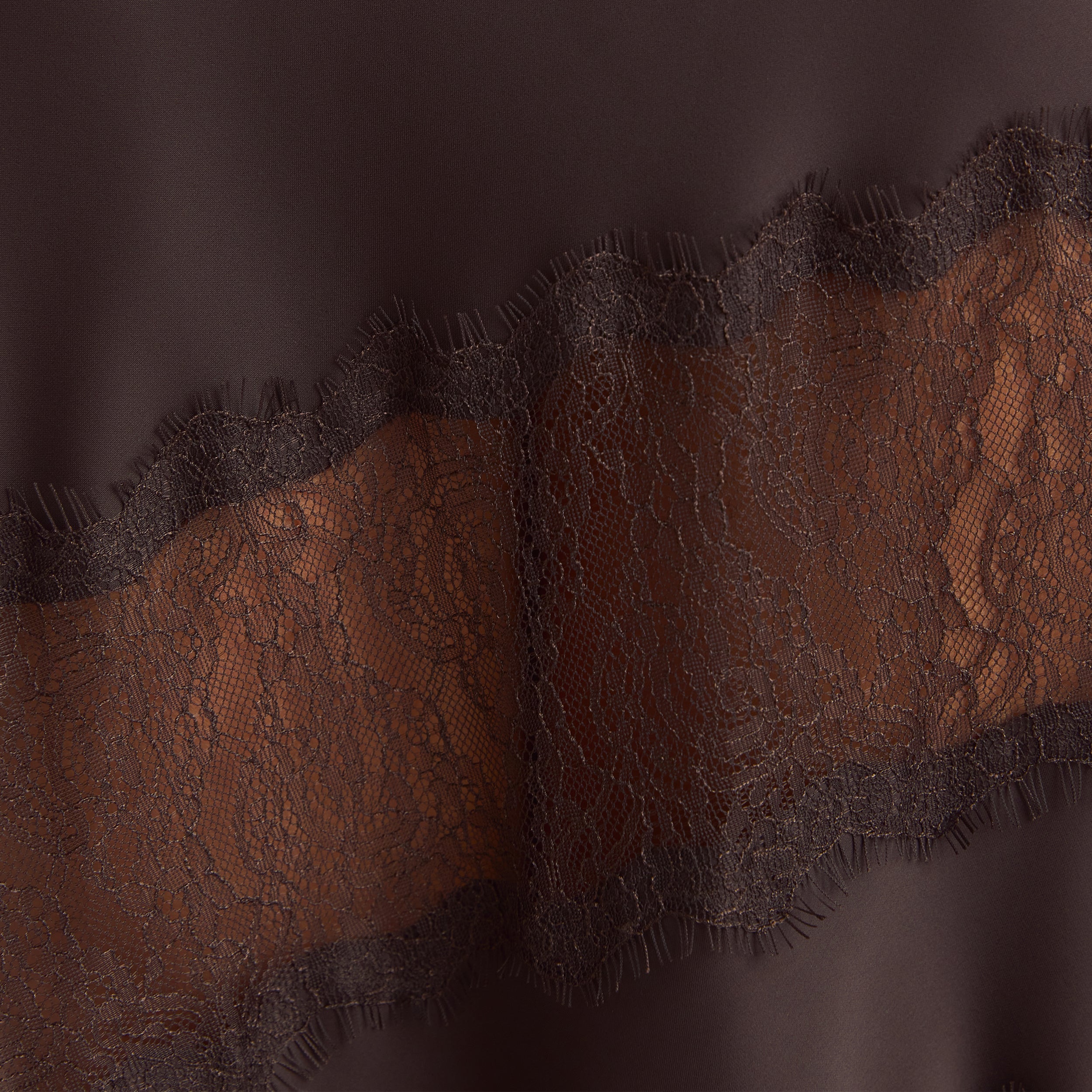 Lace Trim Maxi-rok | Lace Trim Maxi-rok - Chocolade