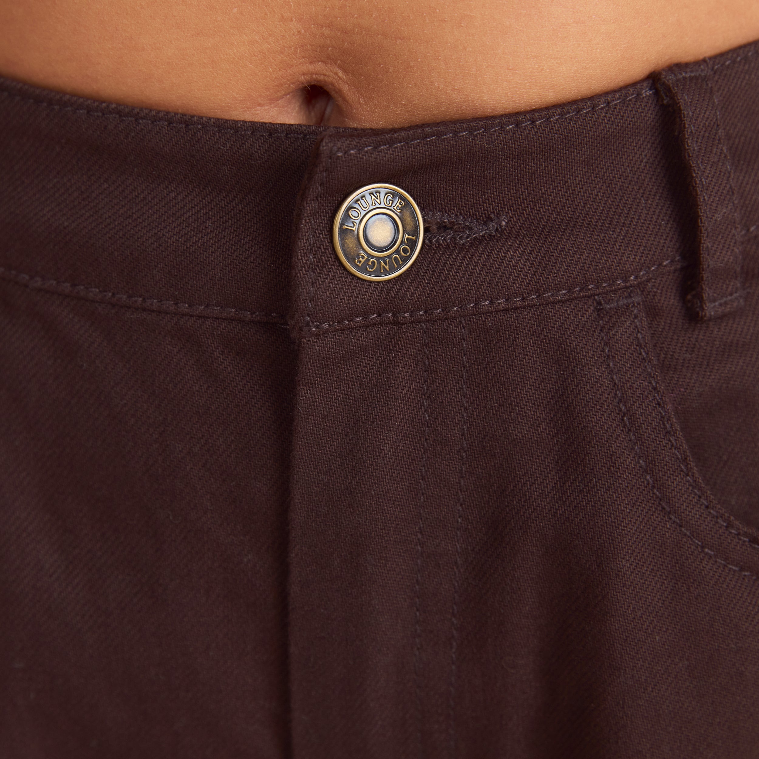 Denim jeans met rechte pijpen | Denim jeans met rechte pijpen - Chocolade