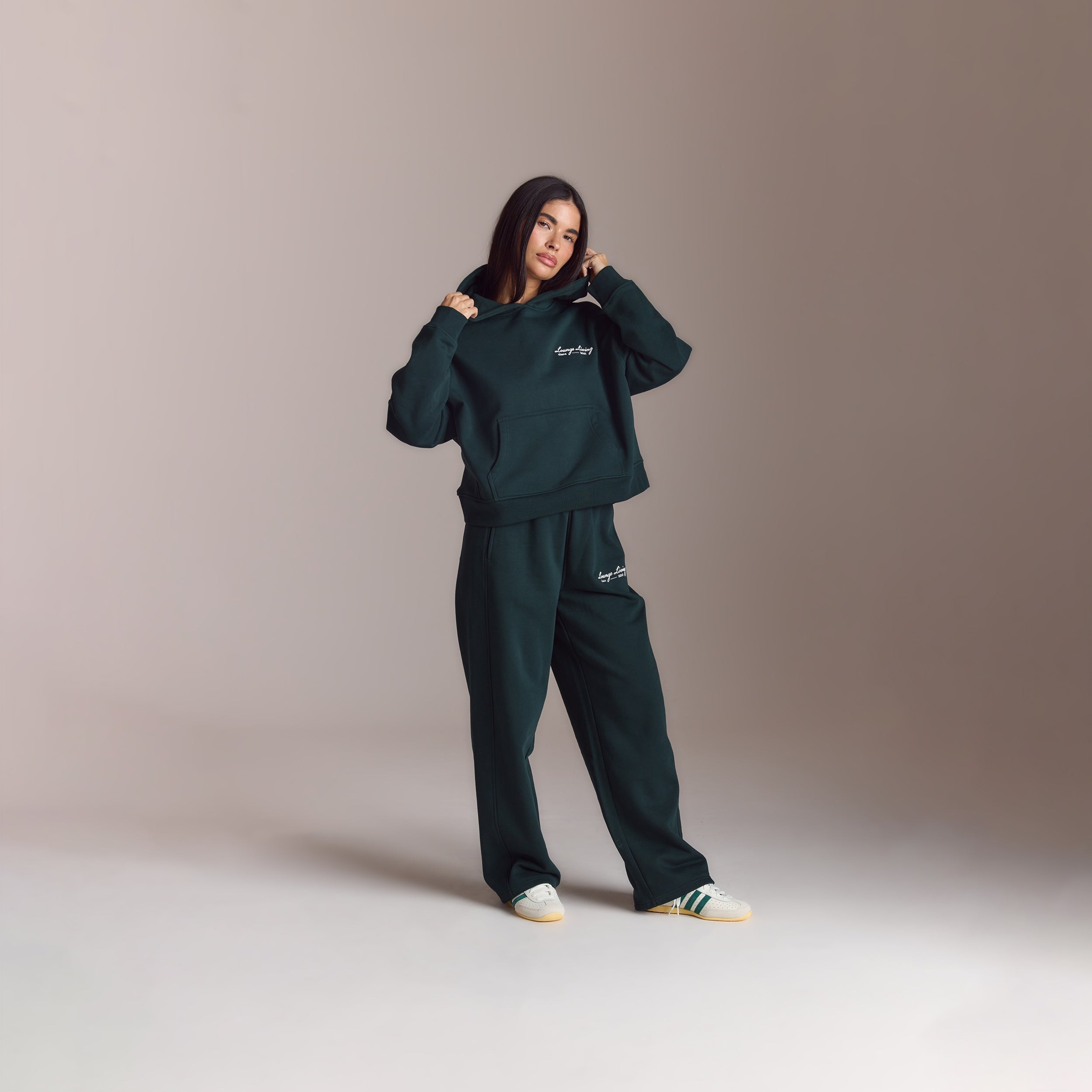 Lounge Living Hoodie | Lounge Living Hoodie - Bosgroen