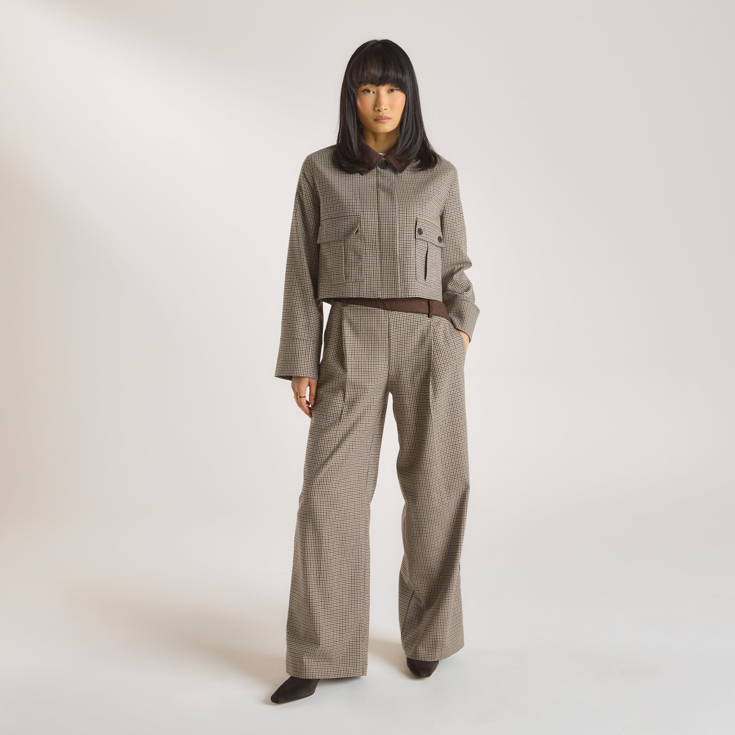 Houndstooth Broek | Houndstooth Broek - Bruin