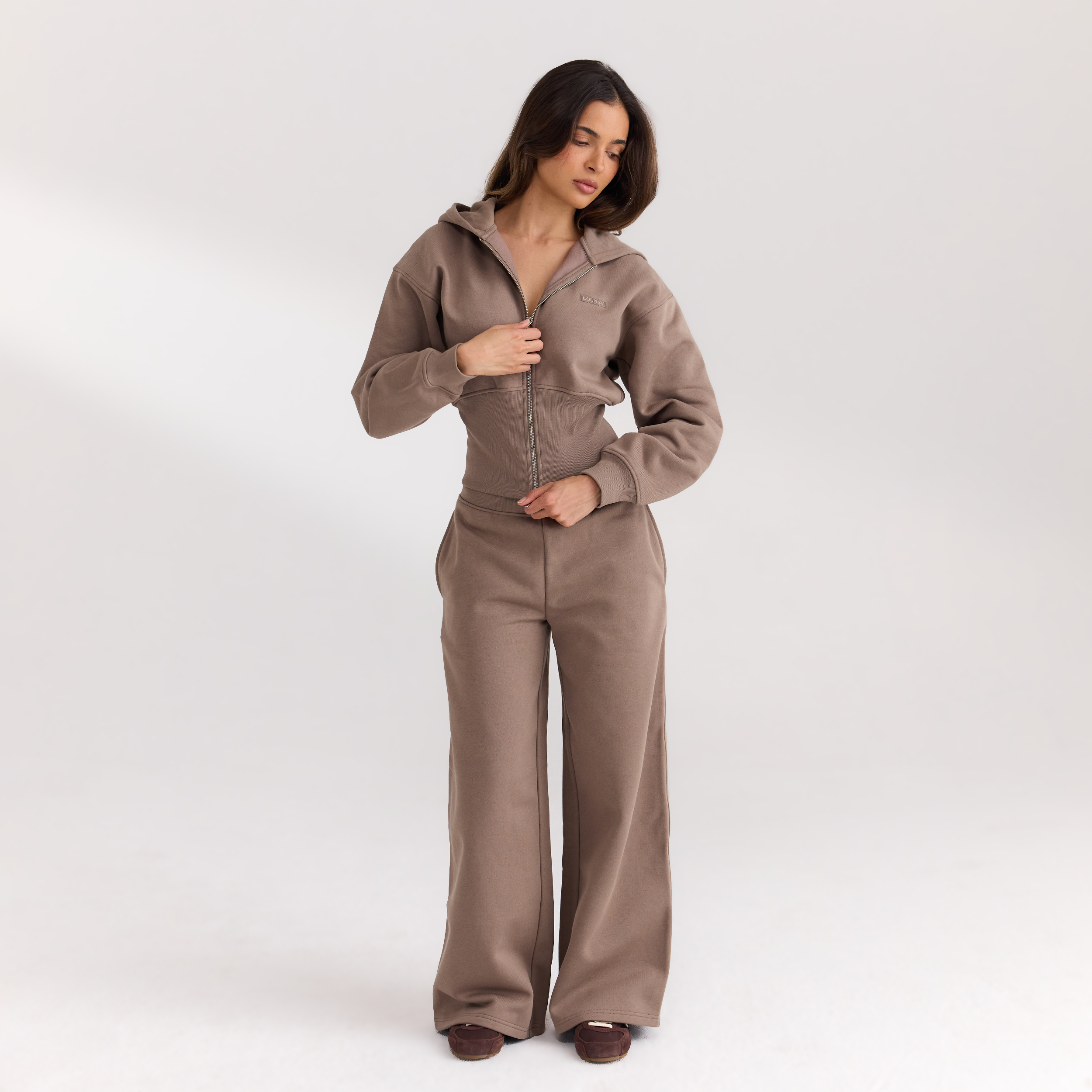 Getailleerde hoodie met ritssluiting | Getailleerde hoodie met ritssluiting - Mushroom