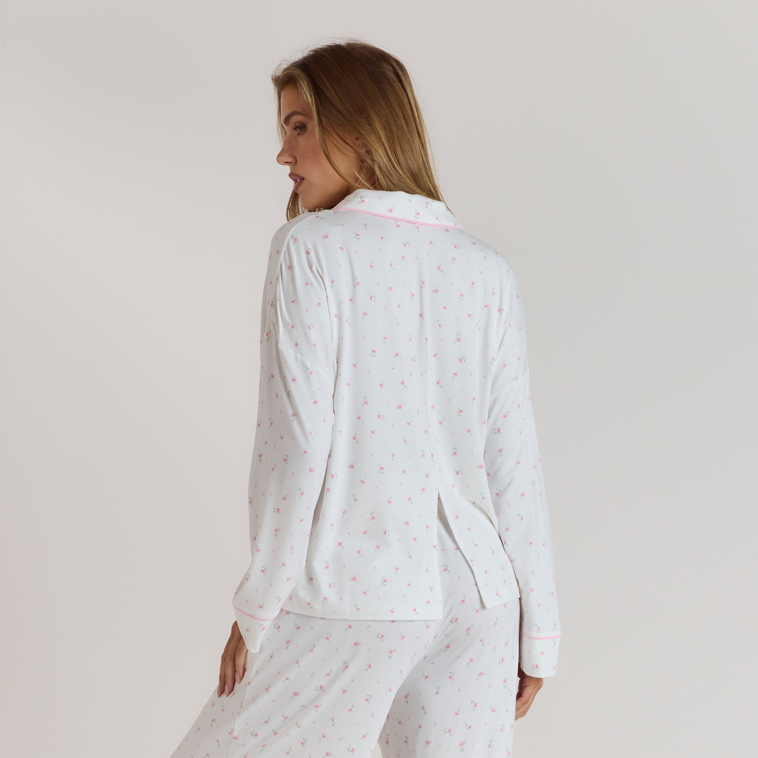 Modal Pyjama Shirt | Modal Pyjama Shirt - Bloemenprint