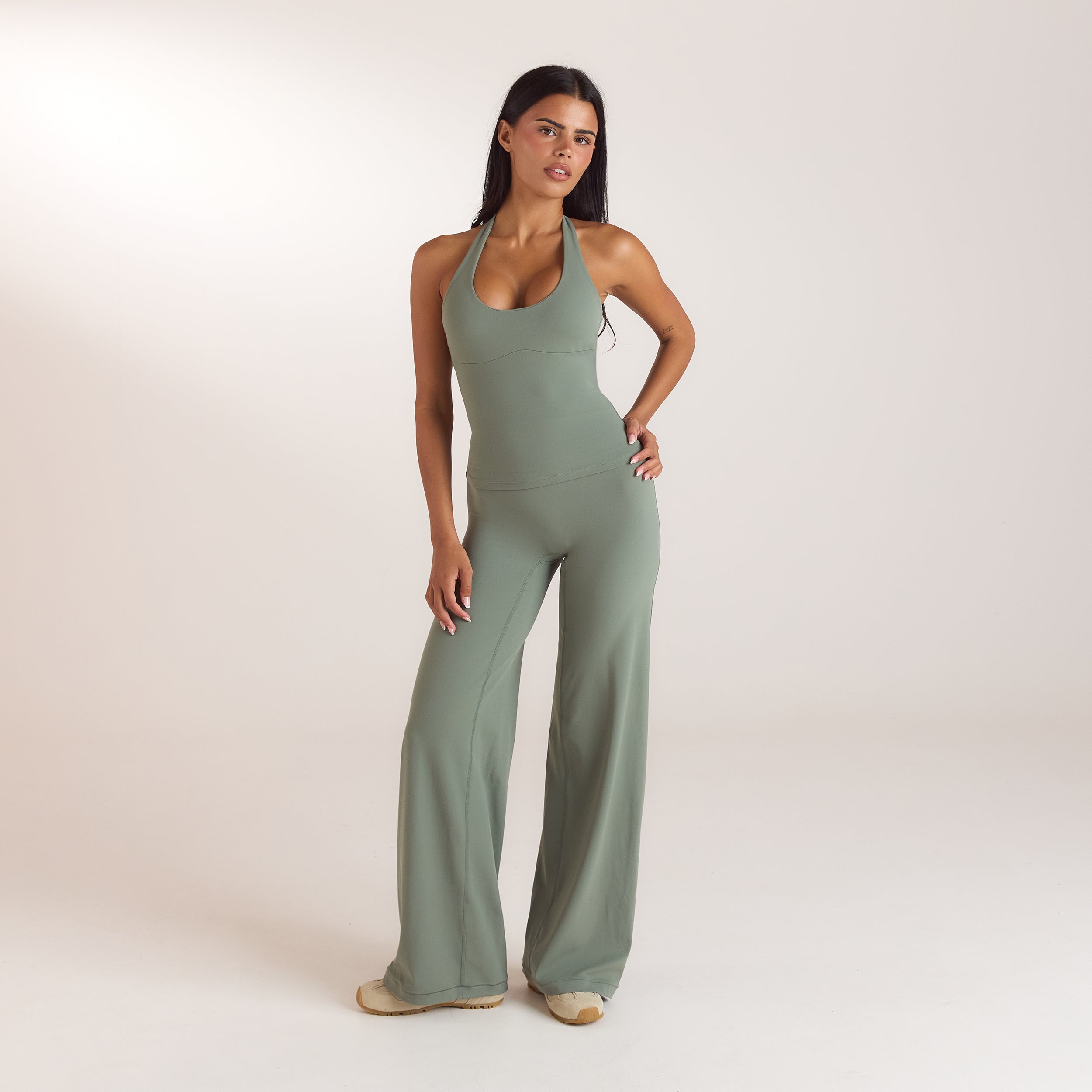 ContourSoft™ Top met halternek | ContourSoft™ Top met halternek - Saliegroen