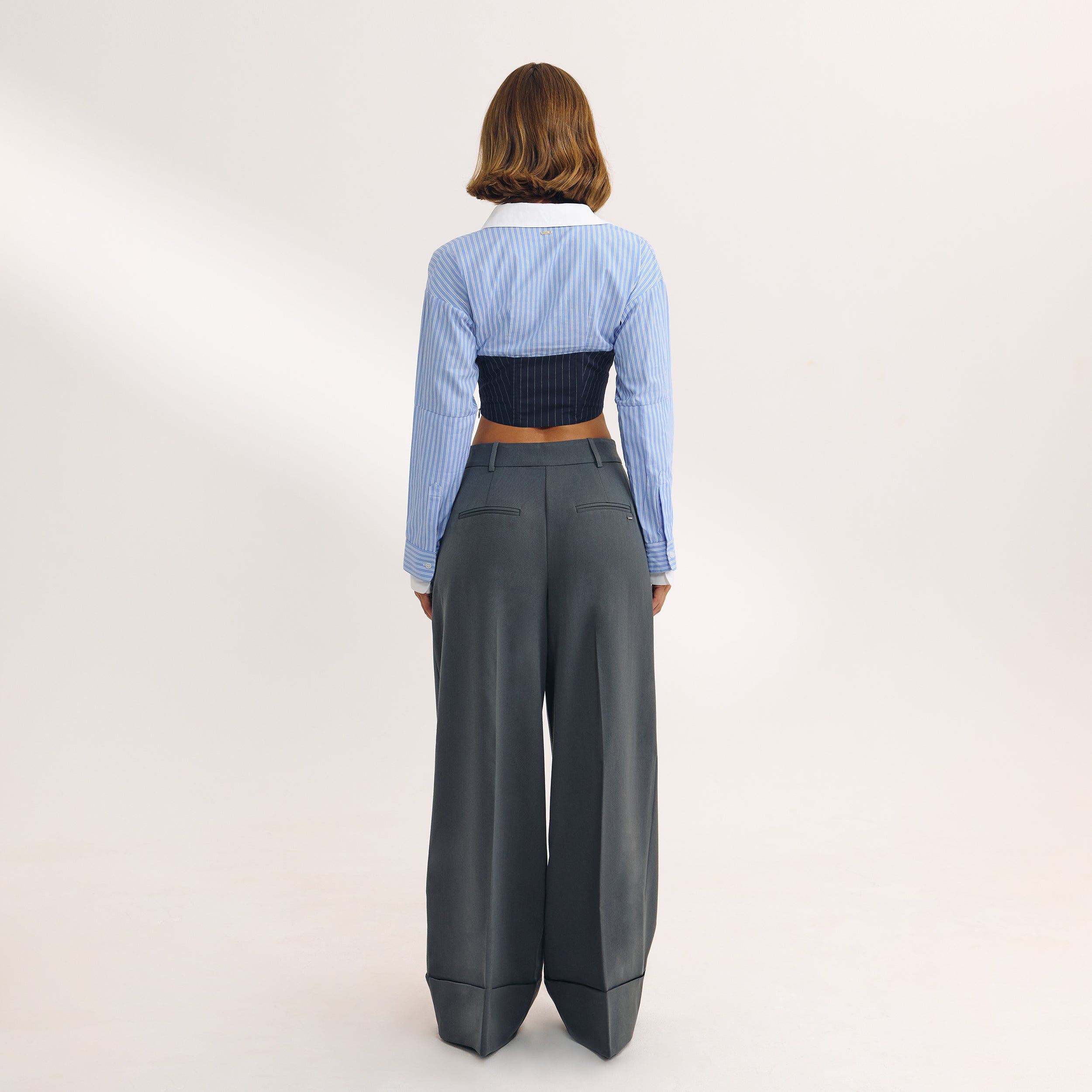 Corsetoverhemd met Lange Mouwen | Corsetoverhemd met Lange Mouwen - Blauw