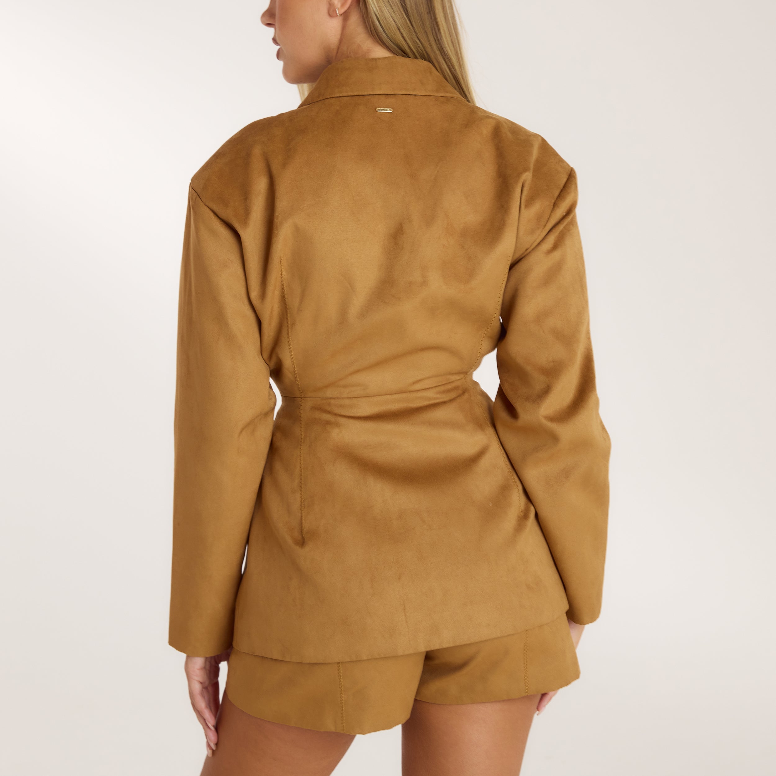 Suedette Blazer | Suedette Blazer - Tan