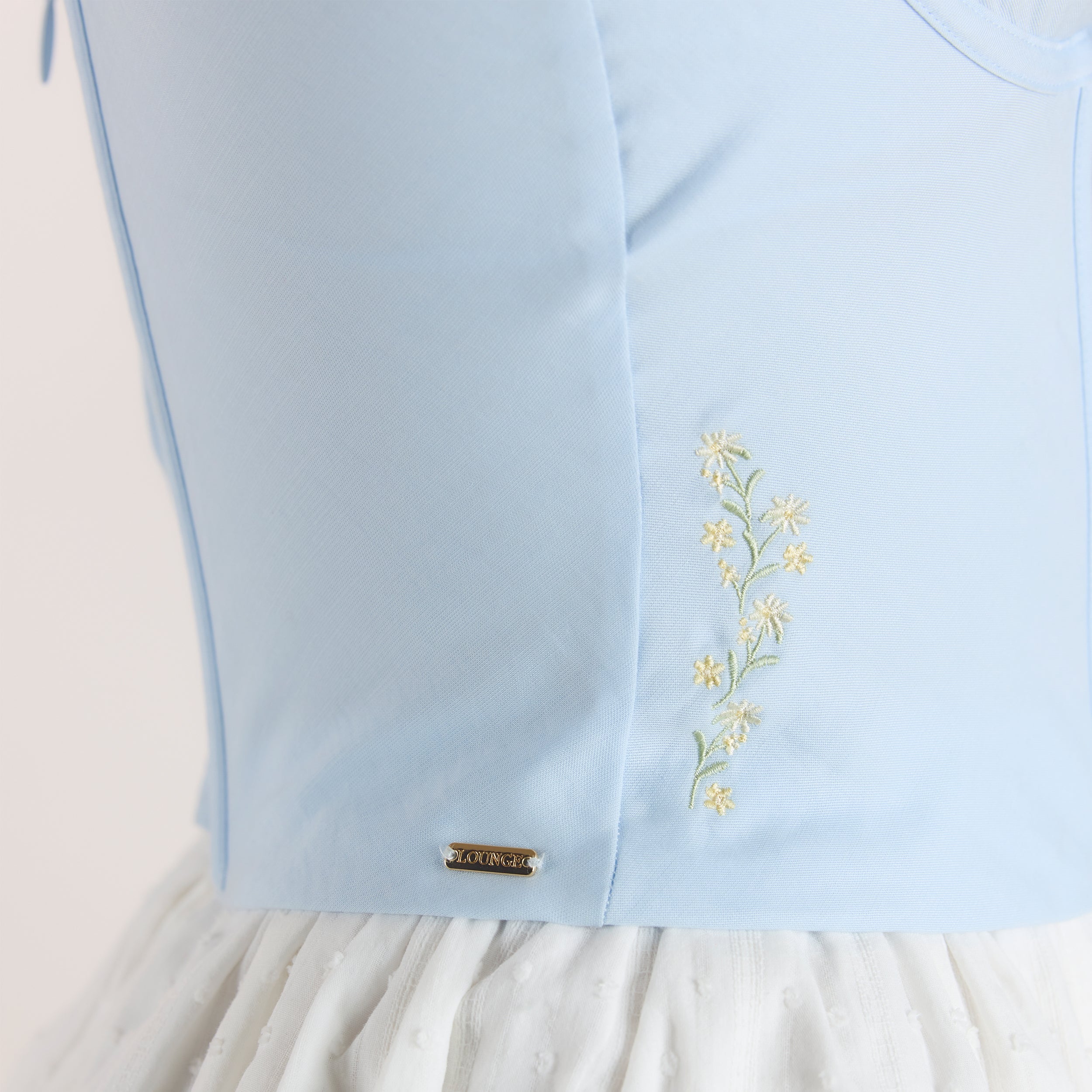 Geborduurde Corset Top | Geborduurde Corset Top - Blauw