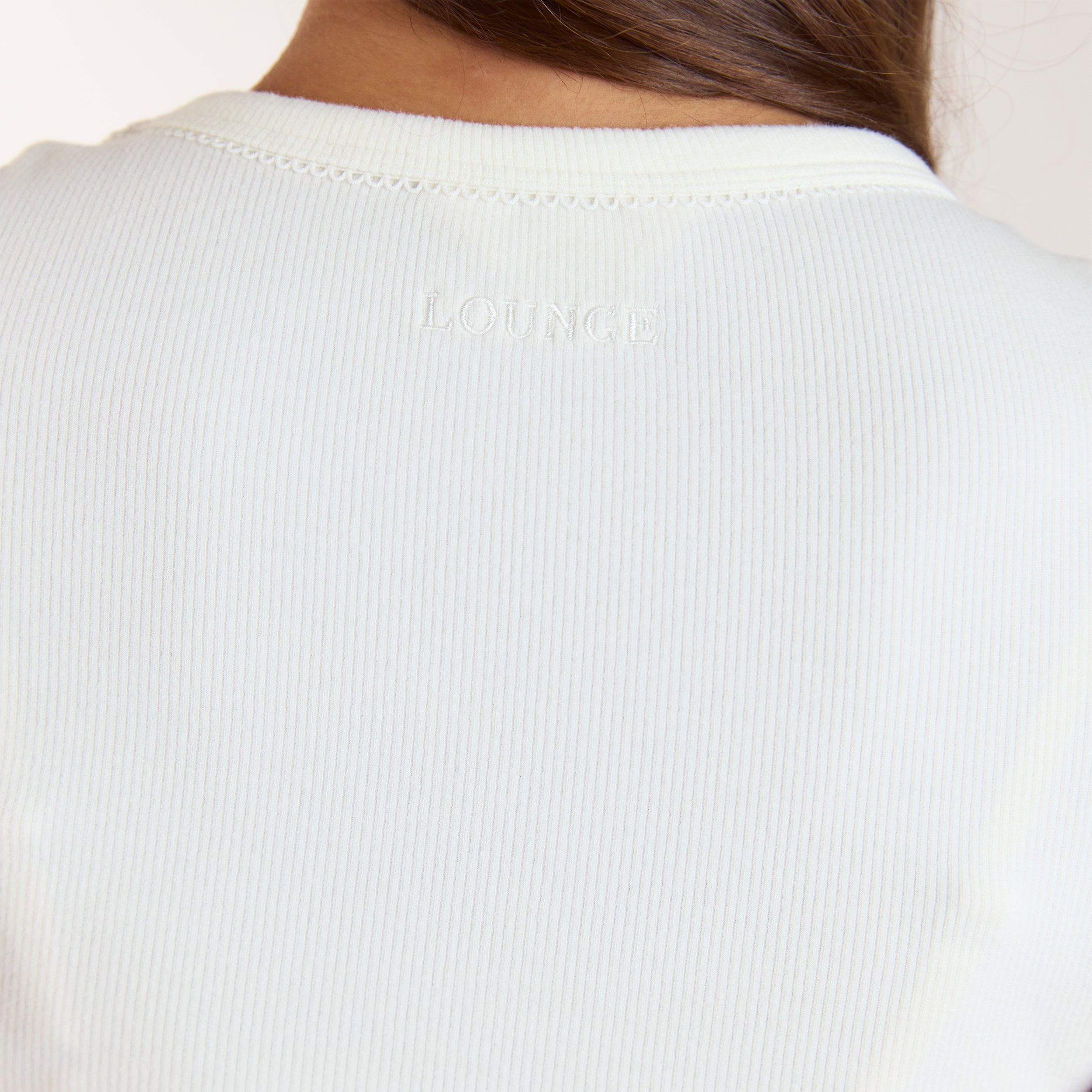 Ribbed Pyjama Top met korte mouwen | Ribbed Pyjama Top met korte mouwen - Crème